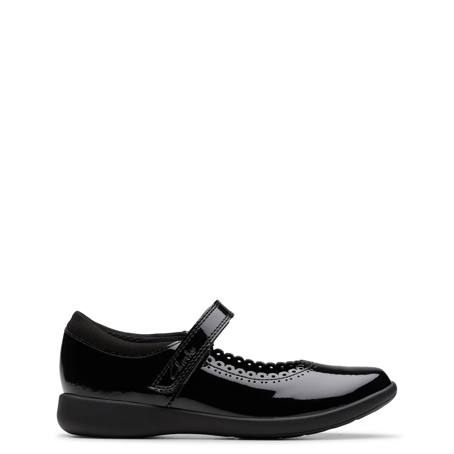 Clarks Girls Leather Riptape Mary Jane Shoes (10 Small-2 ½ Large) - 10 - Black - Available at M&S