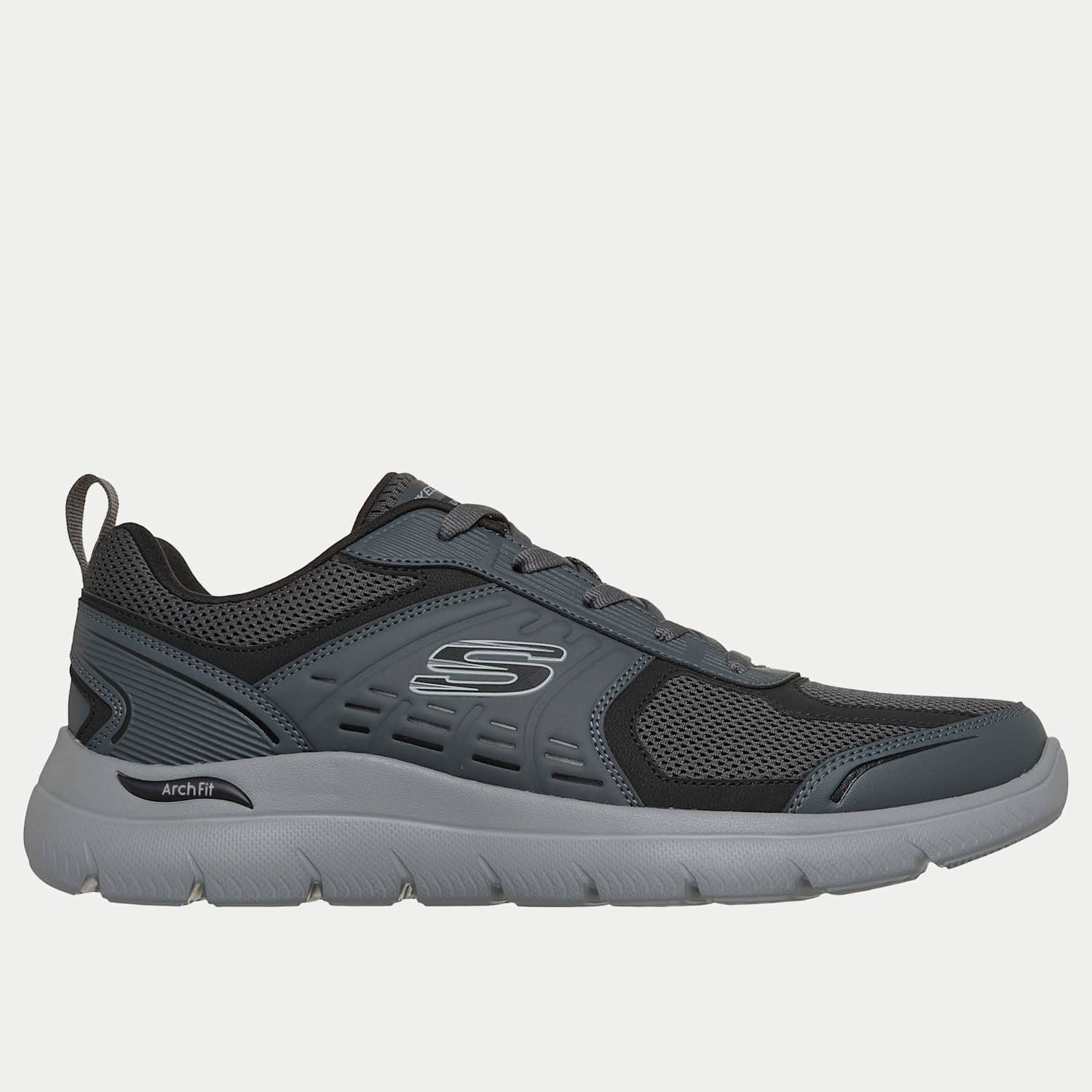 Skechers Men's Arch Fit Summits Ledge Trainers - 7 - Charcoal Mix - Available at M&S