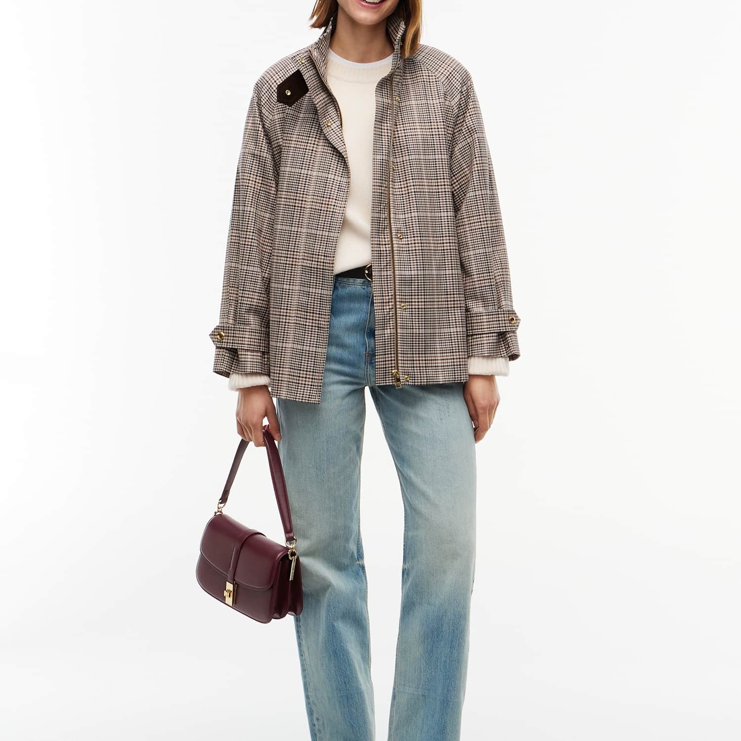 Tommy Hilfiger Women's Pure Cotton Checked Cape Coat - Medium - Brown Mix - Available at M&S