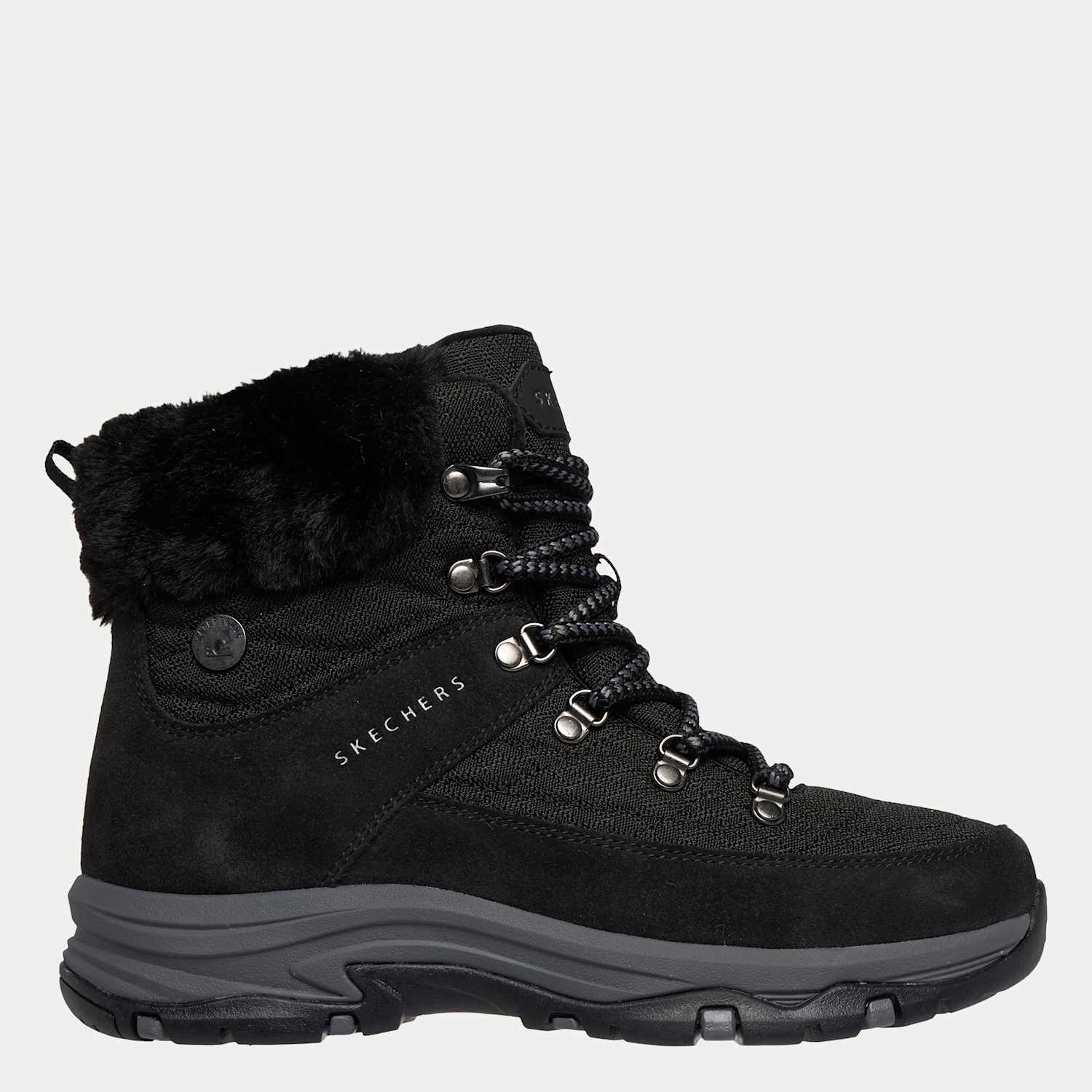 Skechers Women's Trego Leather Lace Up Ankle Boots - 4 - Black - Available at M&S