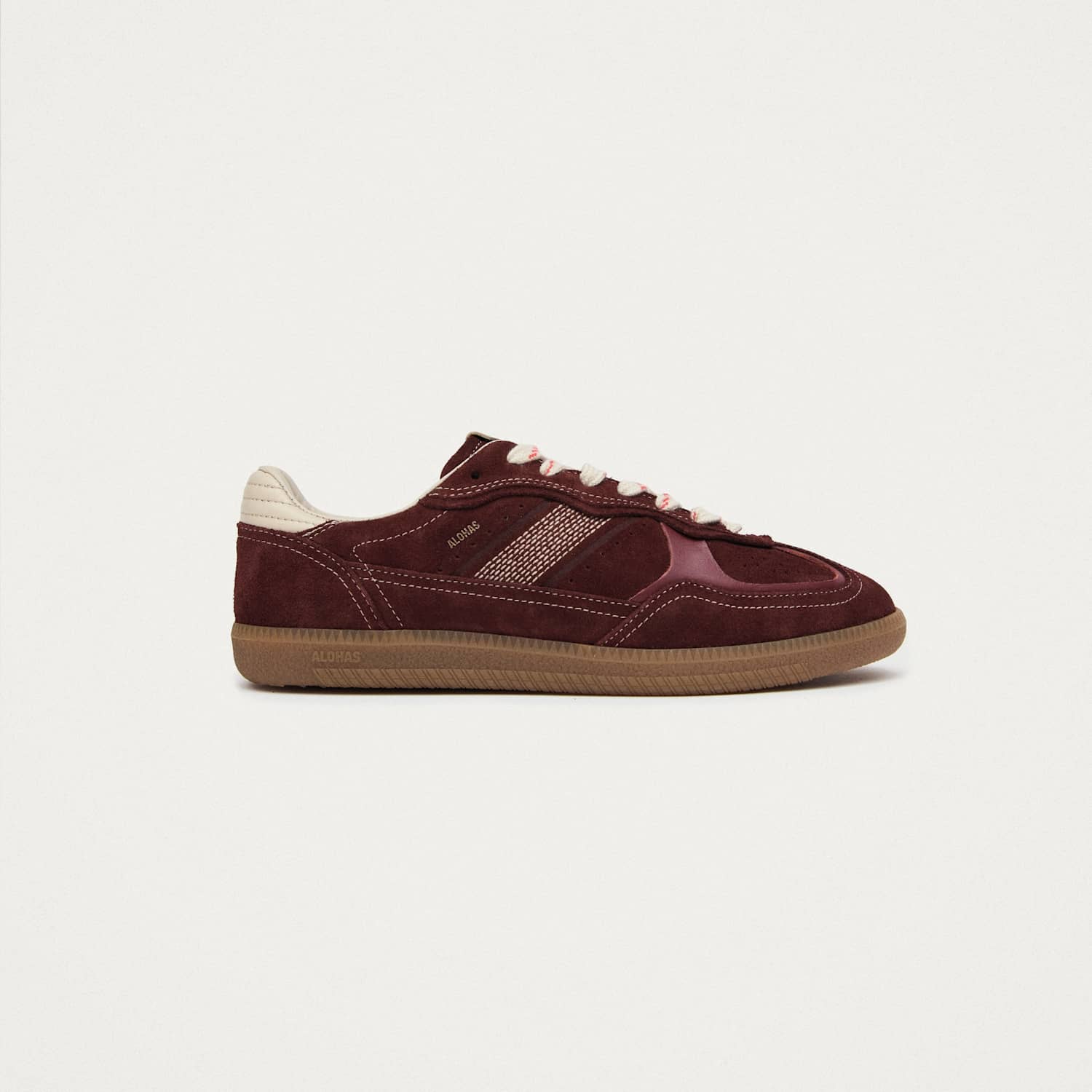 Alohas Women's Tb.490 Rife Leather Lace Up Trainers - 4 - Burgundy - Available at M&S