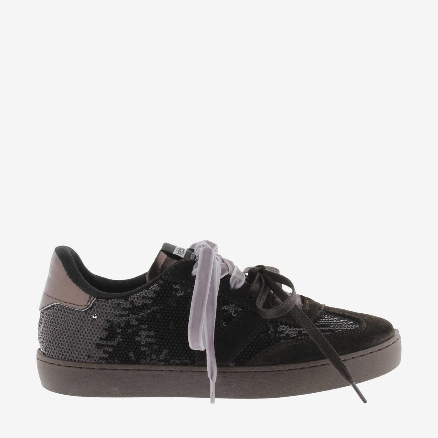 Victoria Women's Leather Lace Up Sparkly Trainers - 6 - Black - Available at M&S