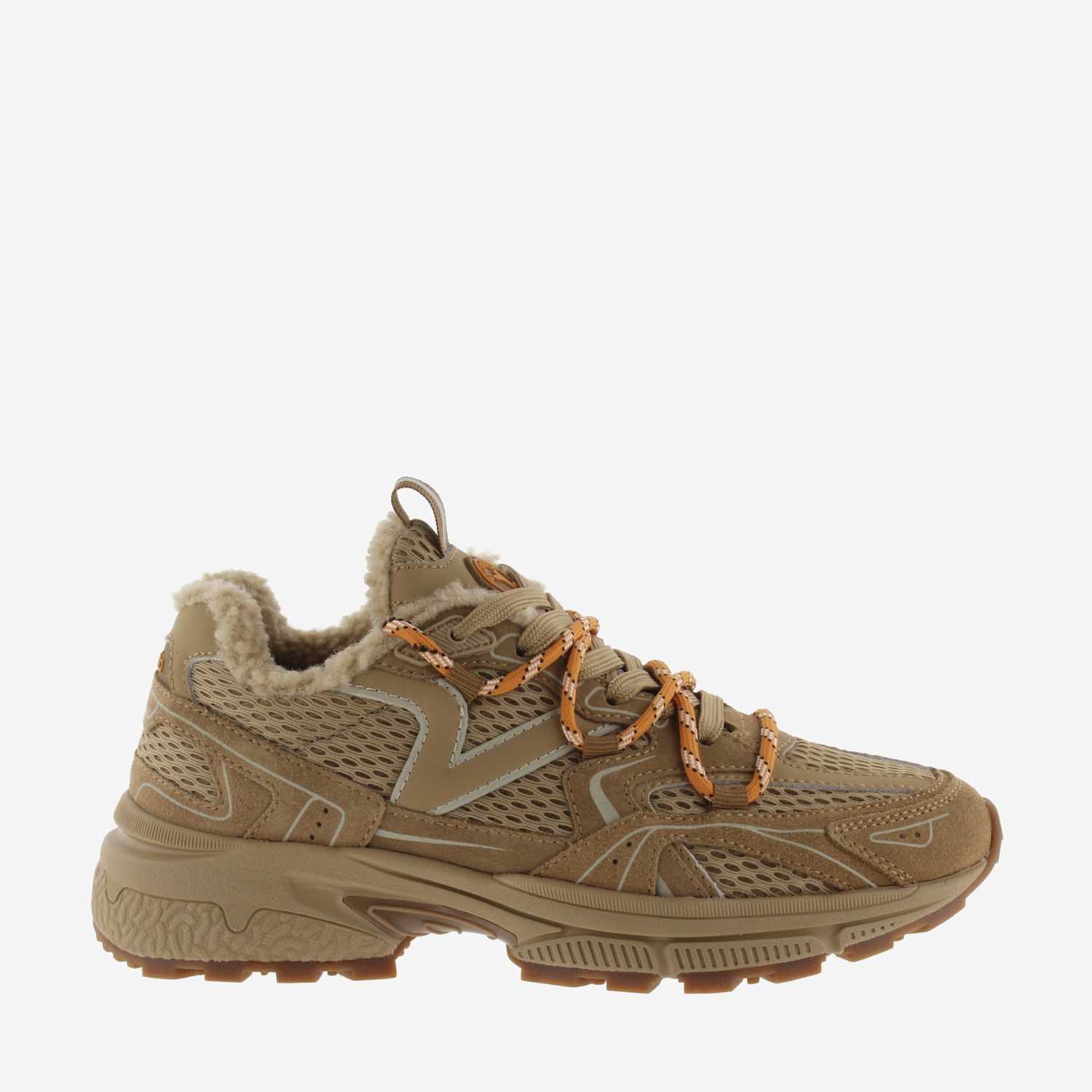 Victoria Women's Lace Up Trainers - 7 - Beige - Available at M&S