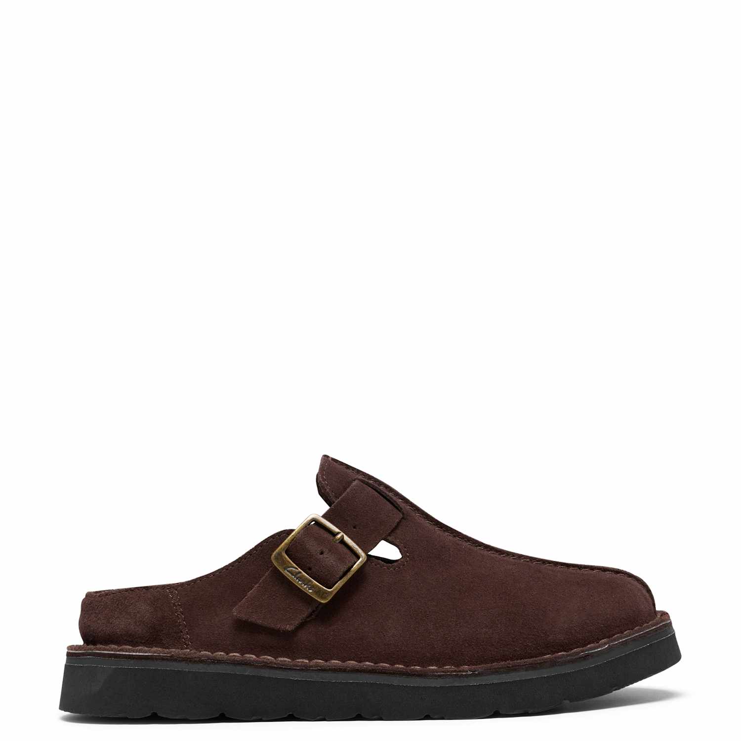 Clarks Women's Suede Buckle Mules - 6 - Brown - Available at M&S