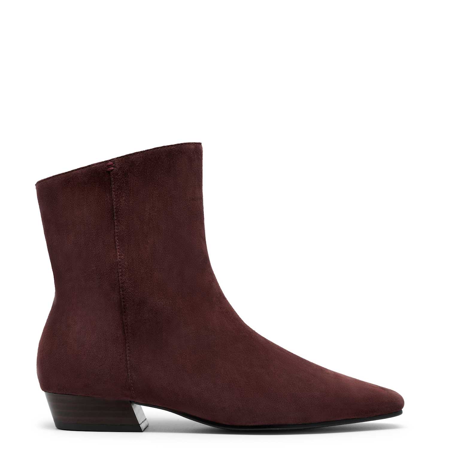 Clarks Women's Suede Block Heel Ankle Boots - 4 - Burgundy - Available at M&S