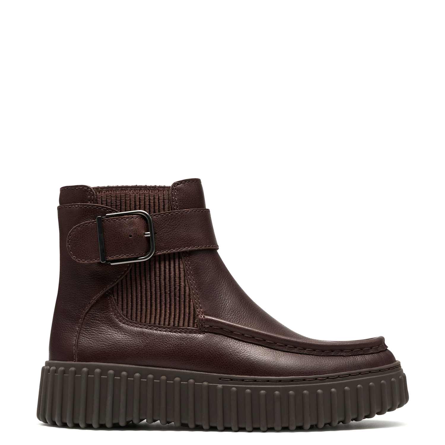Clarks Women's Leather Buckle Flatform Ankle Boots - 5 - Brown - Available at M&S