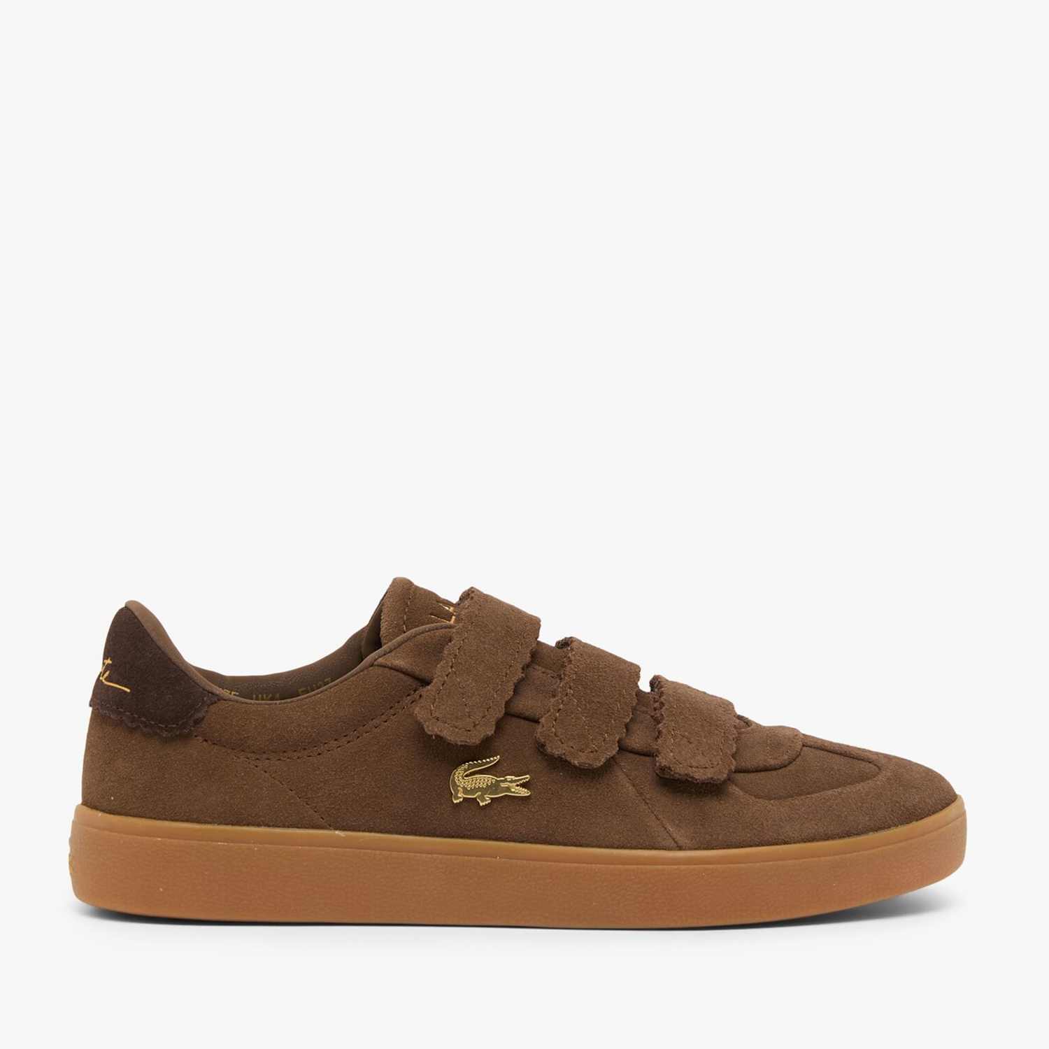 Lacoste Women's Baseshot Pro Strap Suede Trainers - 5 - Brown Mix - Available at M&S
