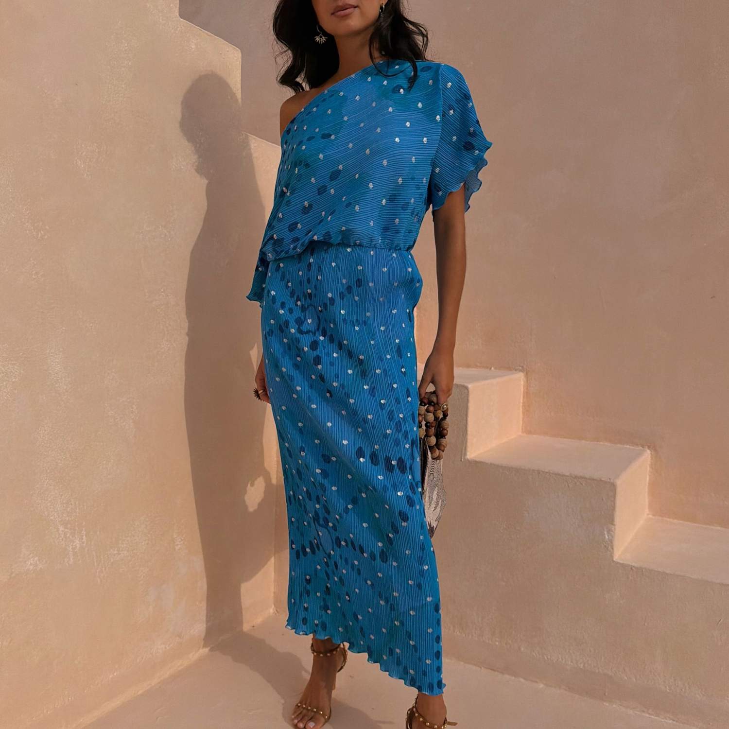 Never Fully Dressed Women's Tilly Dress in Ioana Shell Print - XX Large - Blue Mix - Available at M&S