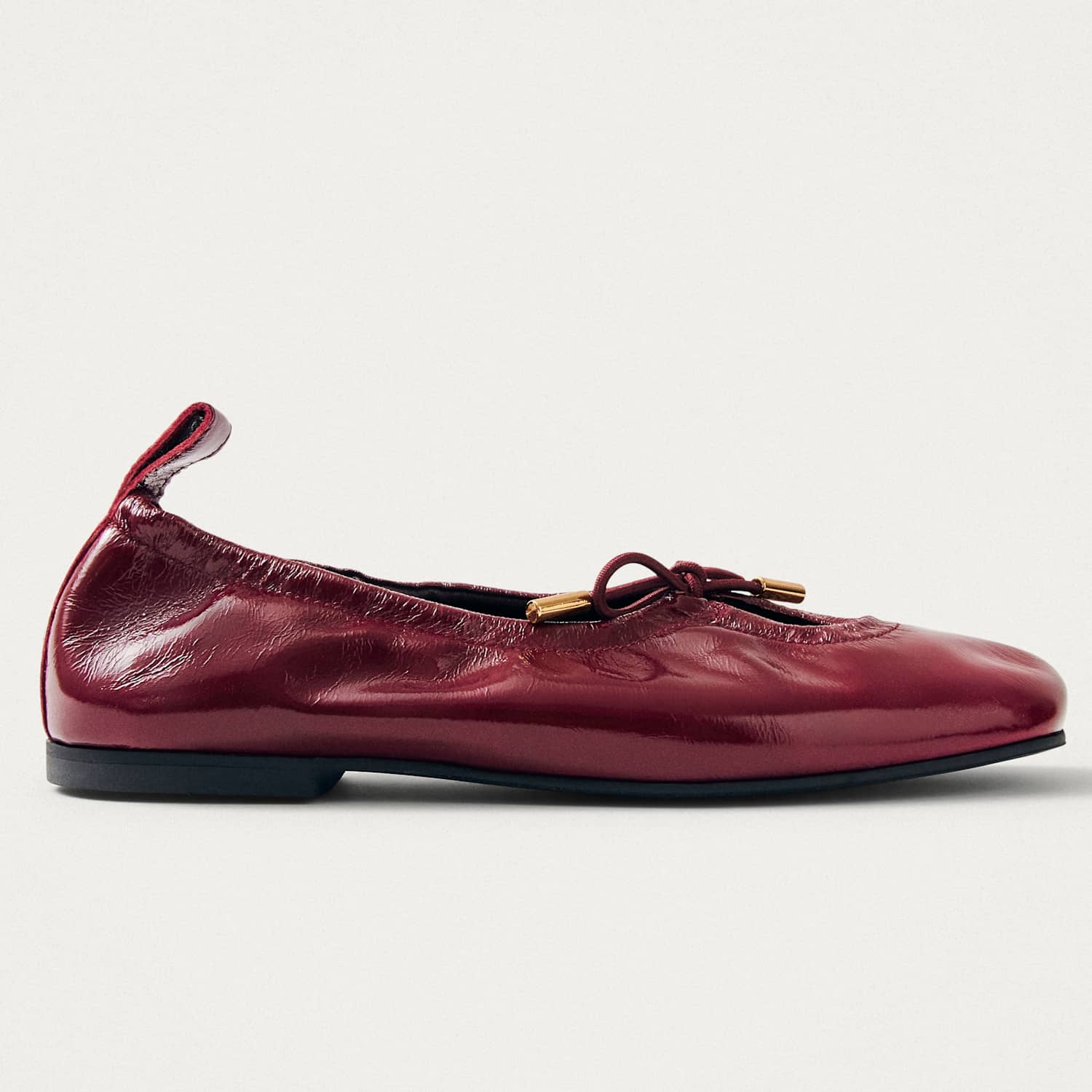 Alohas Women's Rosalind Burgundy Leather Flat Ballet Pumps - 6 - Available at M&S