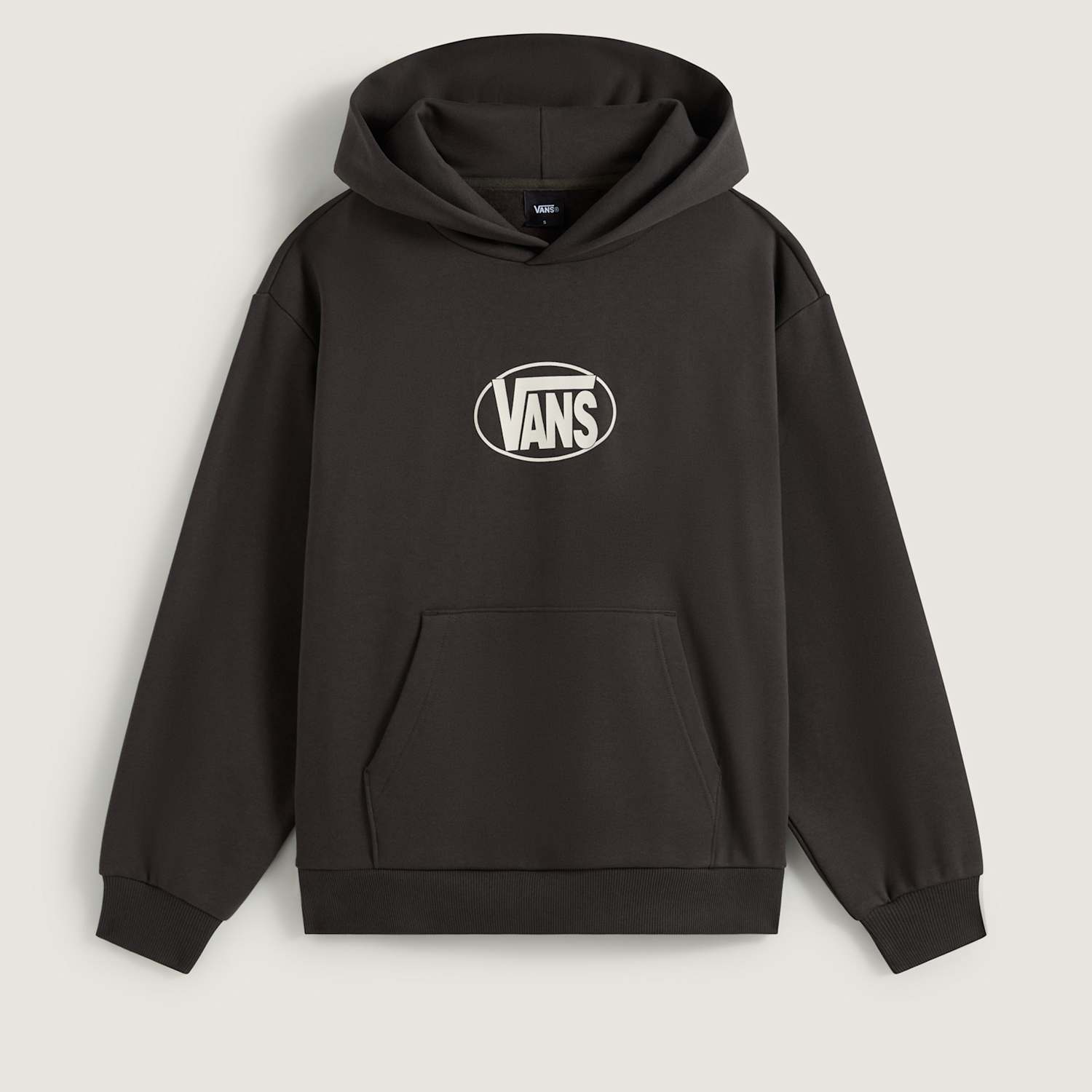 Vans Women's Oval Logo Relaxed Pure Cotton Hoodie - Large - Black - Available at M&S