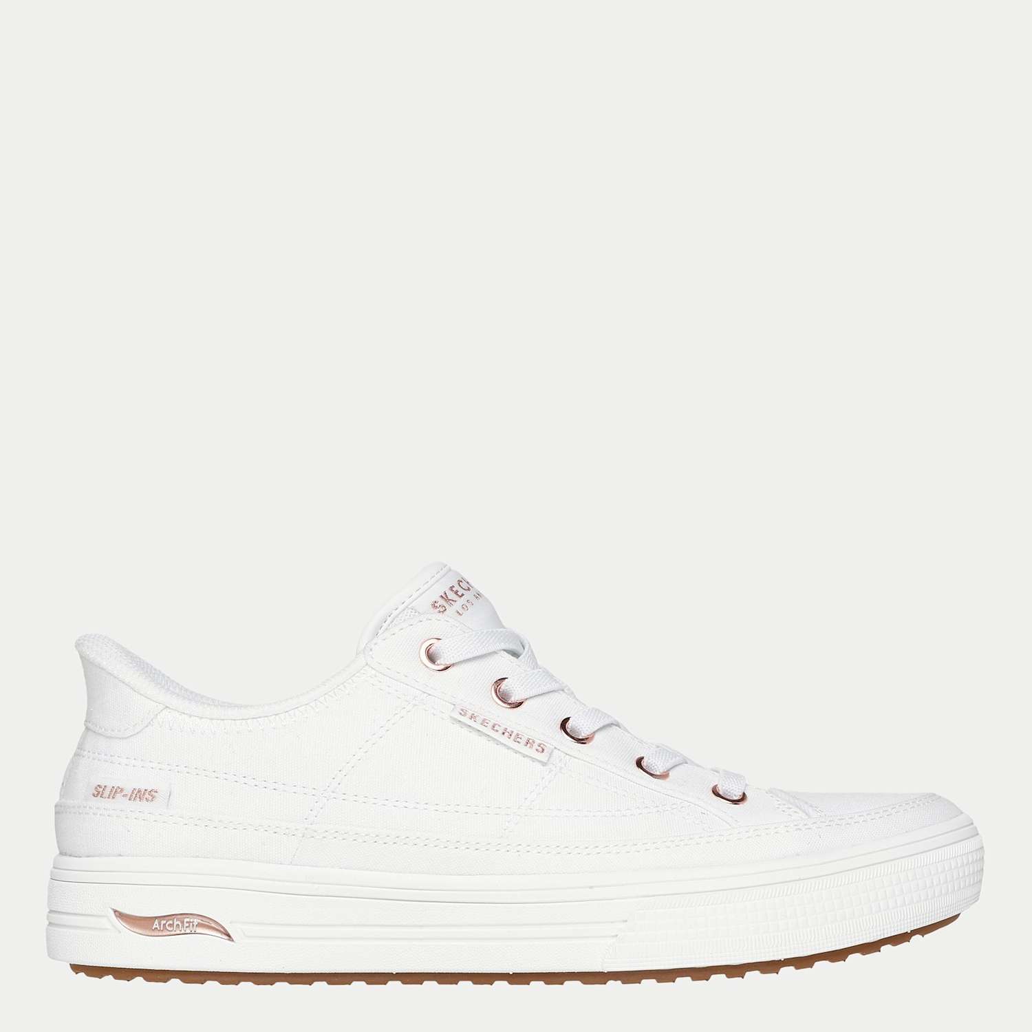 Skechers Women's Arch Fit Arcade See Ya There Slip-In Trainers - 6 - White - Available at M&S