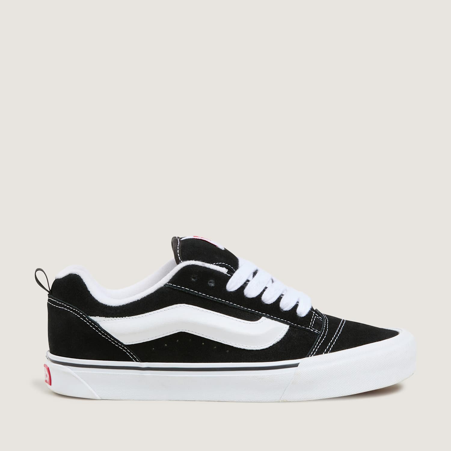 Vans Women's Knu Skool Canvas Stripe Trainers - 5 - Black - Available at M&S