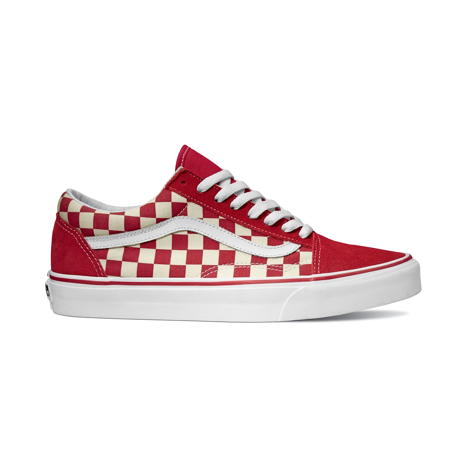 Vans Women's Old Skool Suede Checked Trainers - 5 - Red Mix - Available at M&S