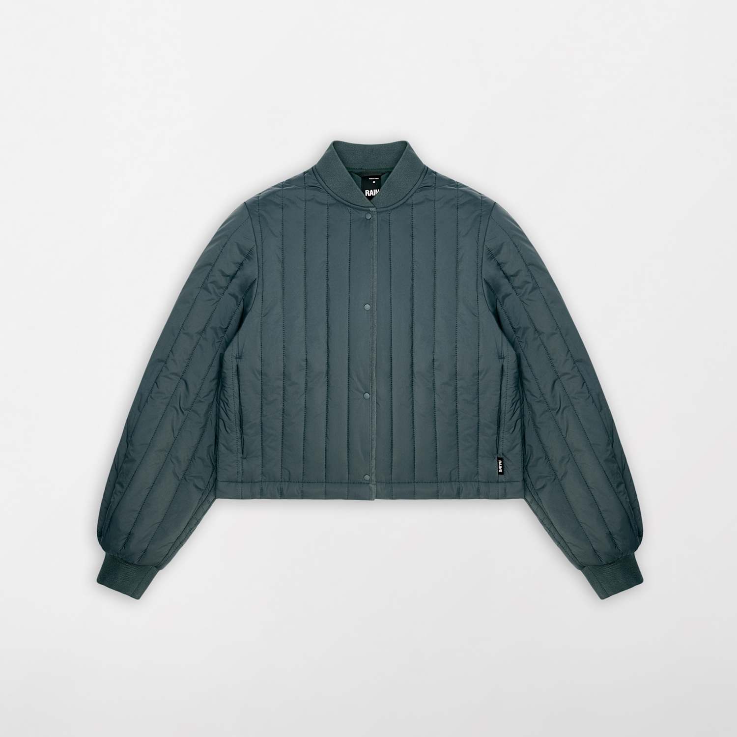 Rains Women's Banja Liner Cropped Bomber Jacket - Medium - Dark Green - Available at M&S