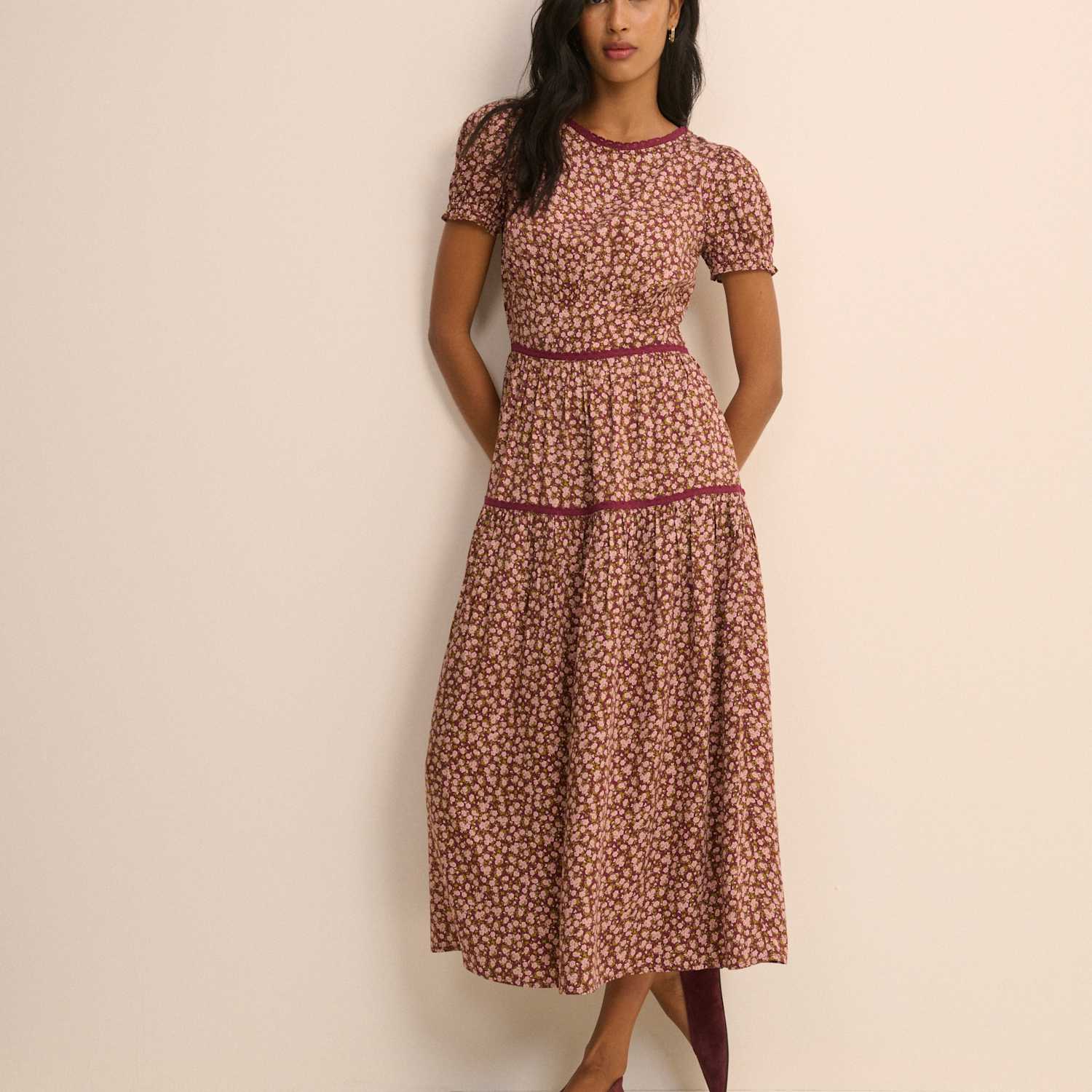 Nobody's Child Women's Ditsy Floral Midaxi Tea Dress - 10 - Multi - Available at M&S