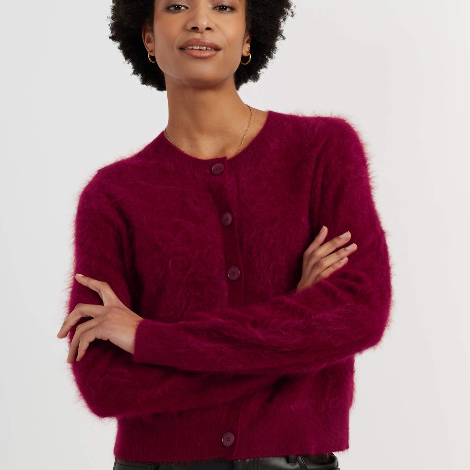 Chinti & Parker Women's Brushed Pure Merino Wool Button Through Cardigan - Extra Large - Red - Available at M&S