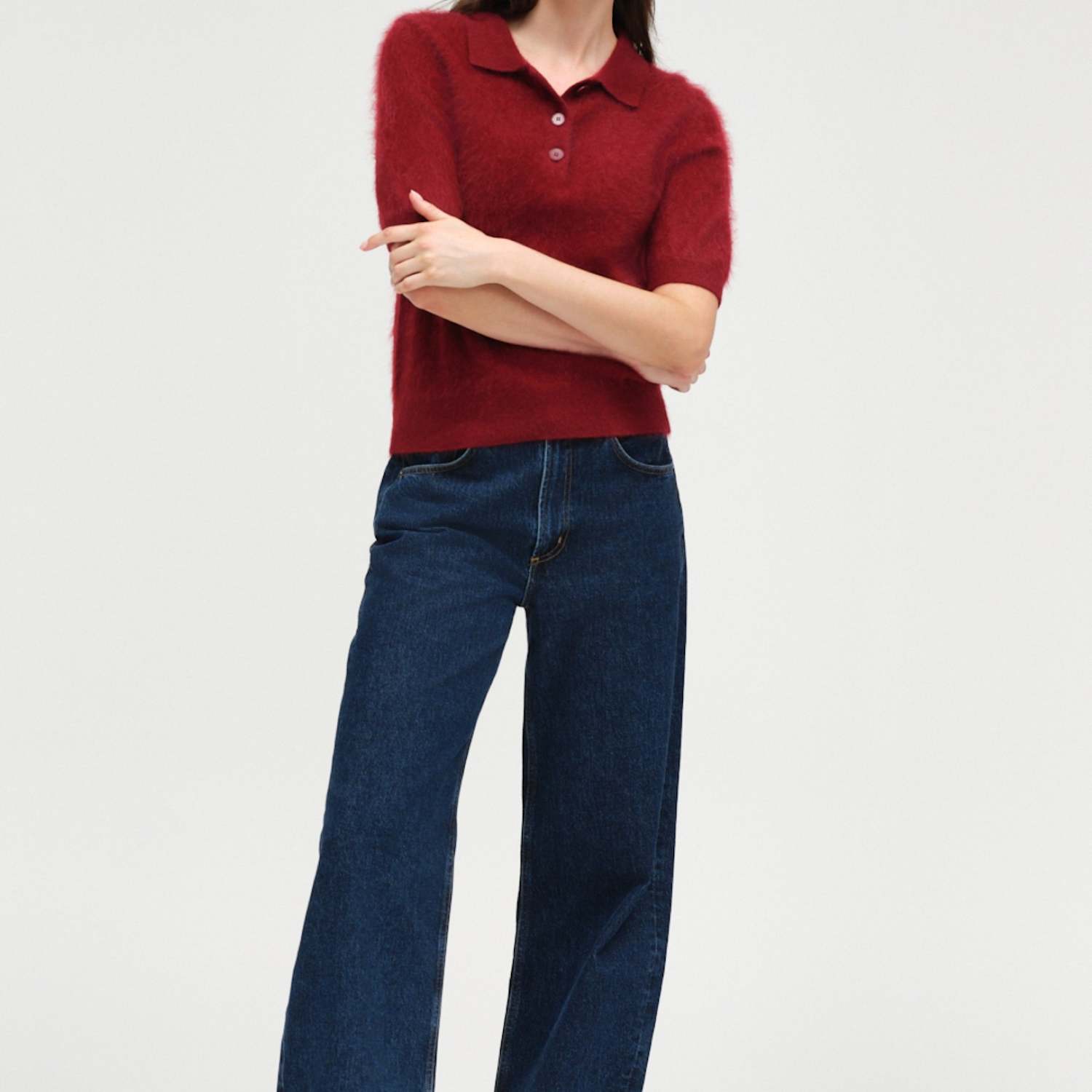 Chinti & Parker Women's Brushed Pure Merino Wool Collared Knitted Top - Extra Large - Available at M&S