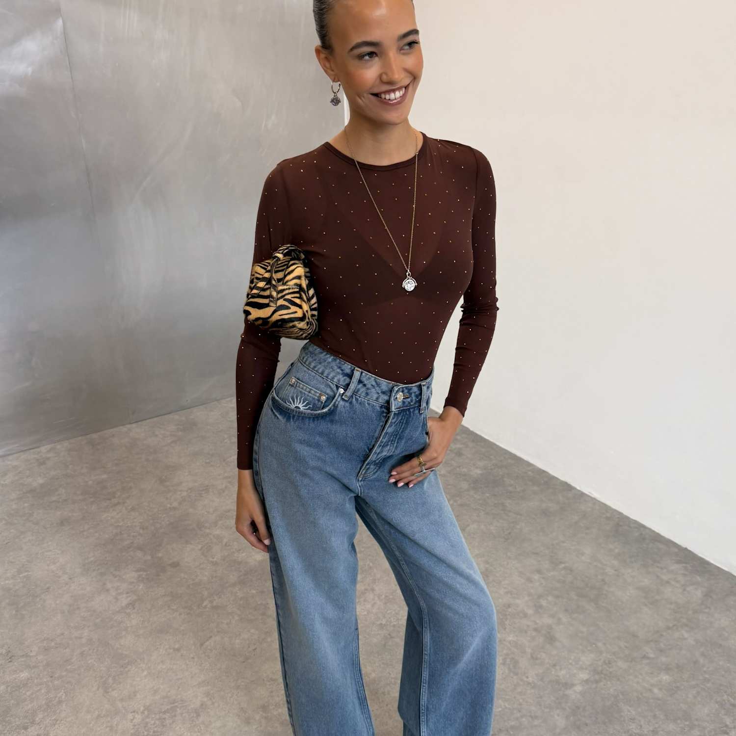 Never Fully Dressed Women's Sparkly Bodysuit - 12 - Brown - Available at M&S