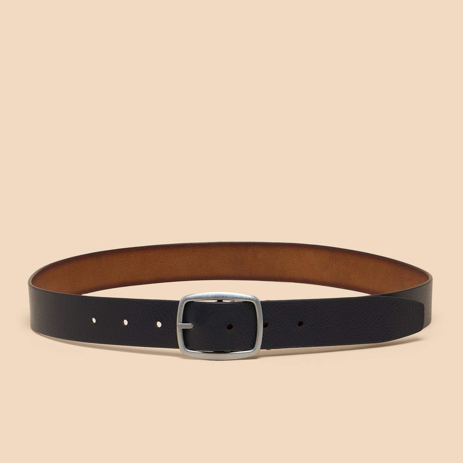 White Stuff Women's Leather Reversible Jeans Belt - Medium-Large - Navy Mix - Available at M&S