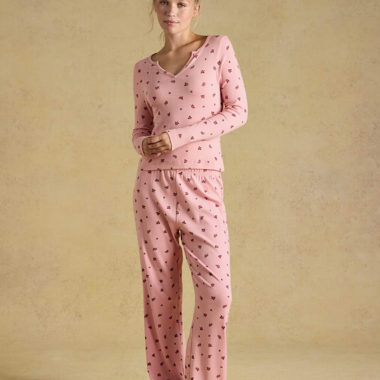 Joules Women's Cotton Rich Floral Pyjama Set - Large - Pink Mix - Available at M&S