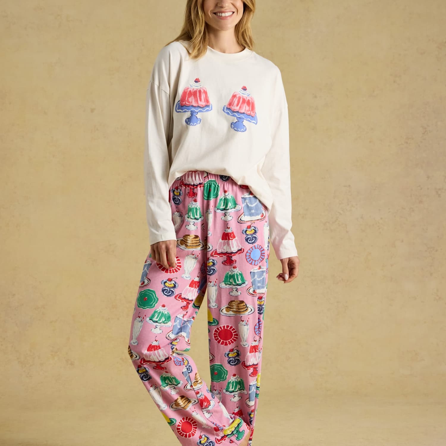 Joules Women's Pure Cotton Printed Pyjama Set - Small - Pink Mix - Available at M&S