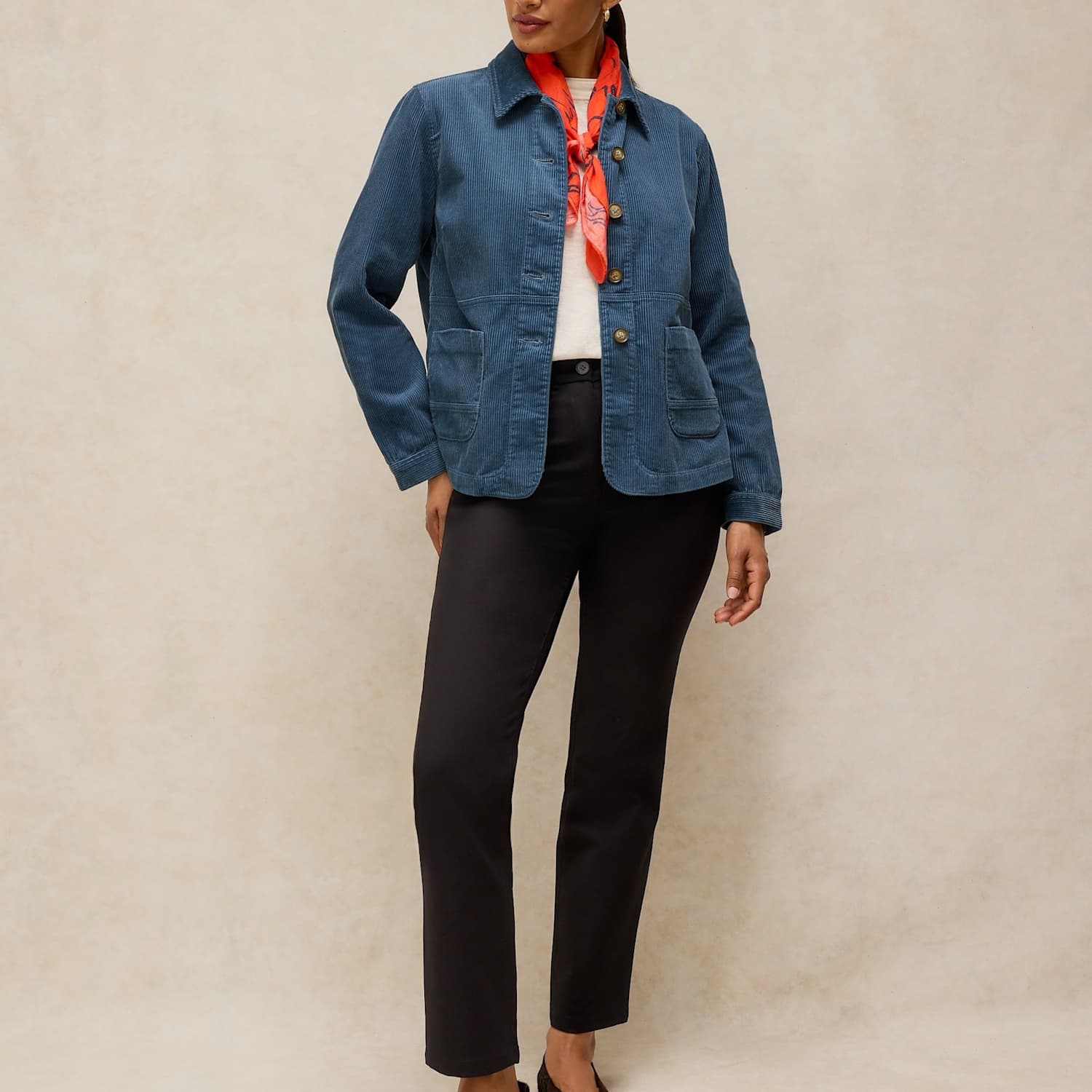 White Stuff Women's Carrie Cotton-Rich Corduroy Jacket - 16 - Blue - Available at M&S