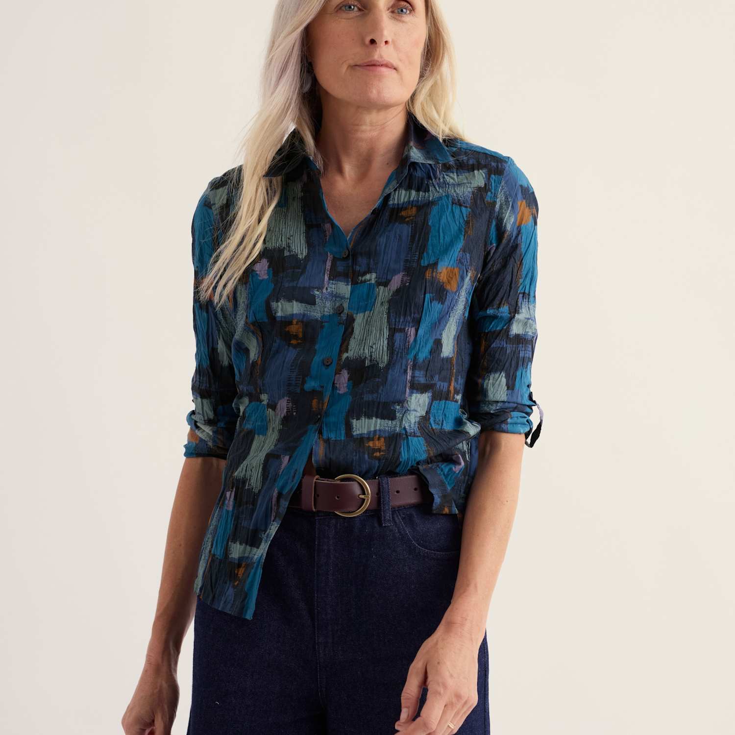 Seasalt Cornwall Women's Pure Cotton Printed Collared Long Sleeve Regular Fit Shirt - 18 - Navy Mix - Available at M&S