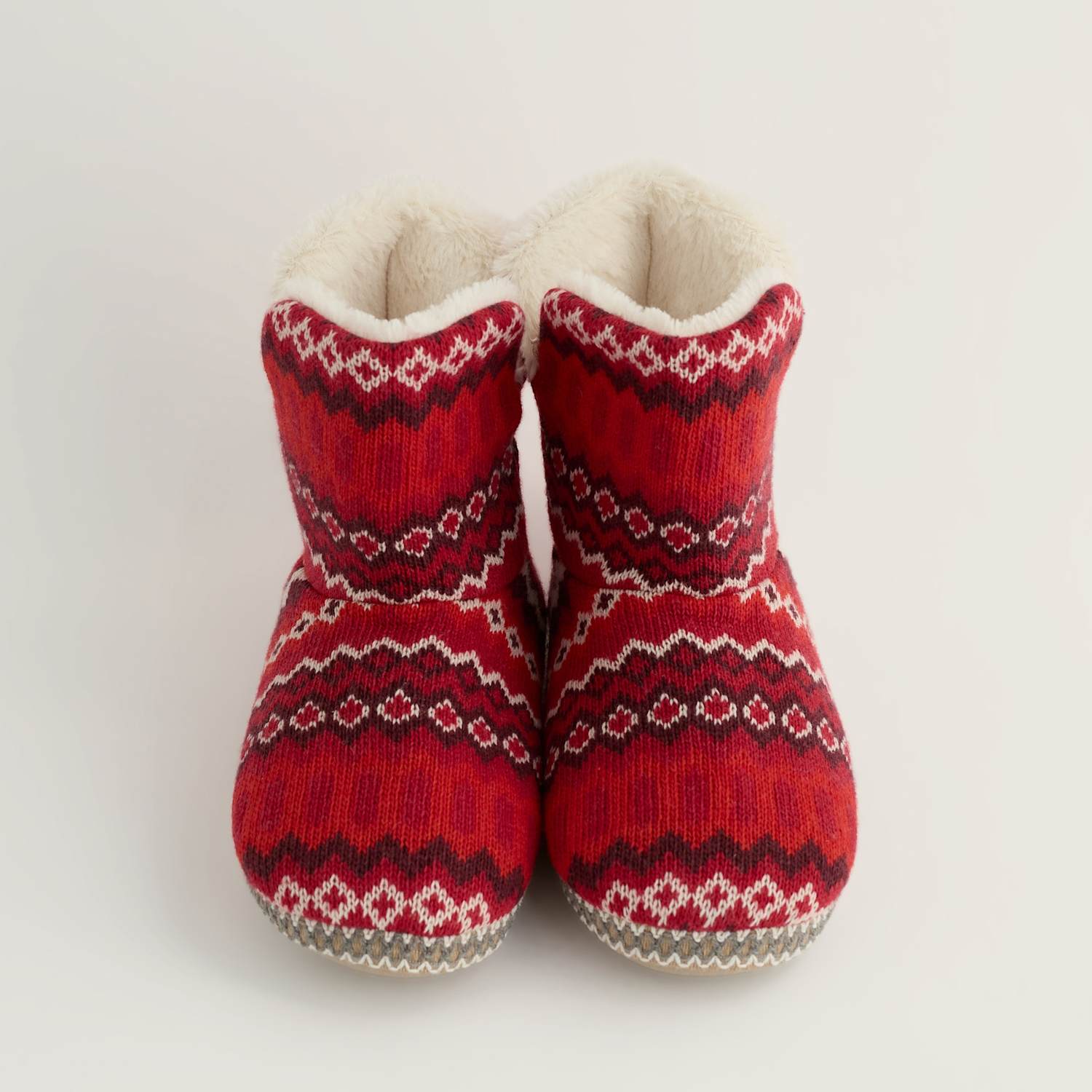 Seasalt Cornwall Women's Cotton Slipper Boots - Medium-Large - Red Mix - Available at M&S