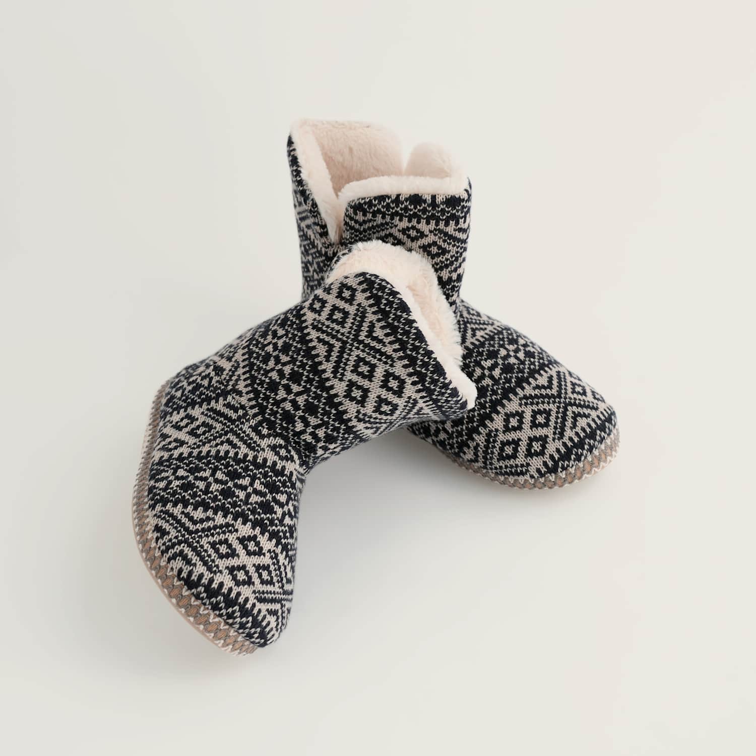 Seasalt Cornwall Women's Cotton Slipper Boots - Small-Medium - Navy Mix - Available at M&S
