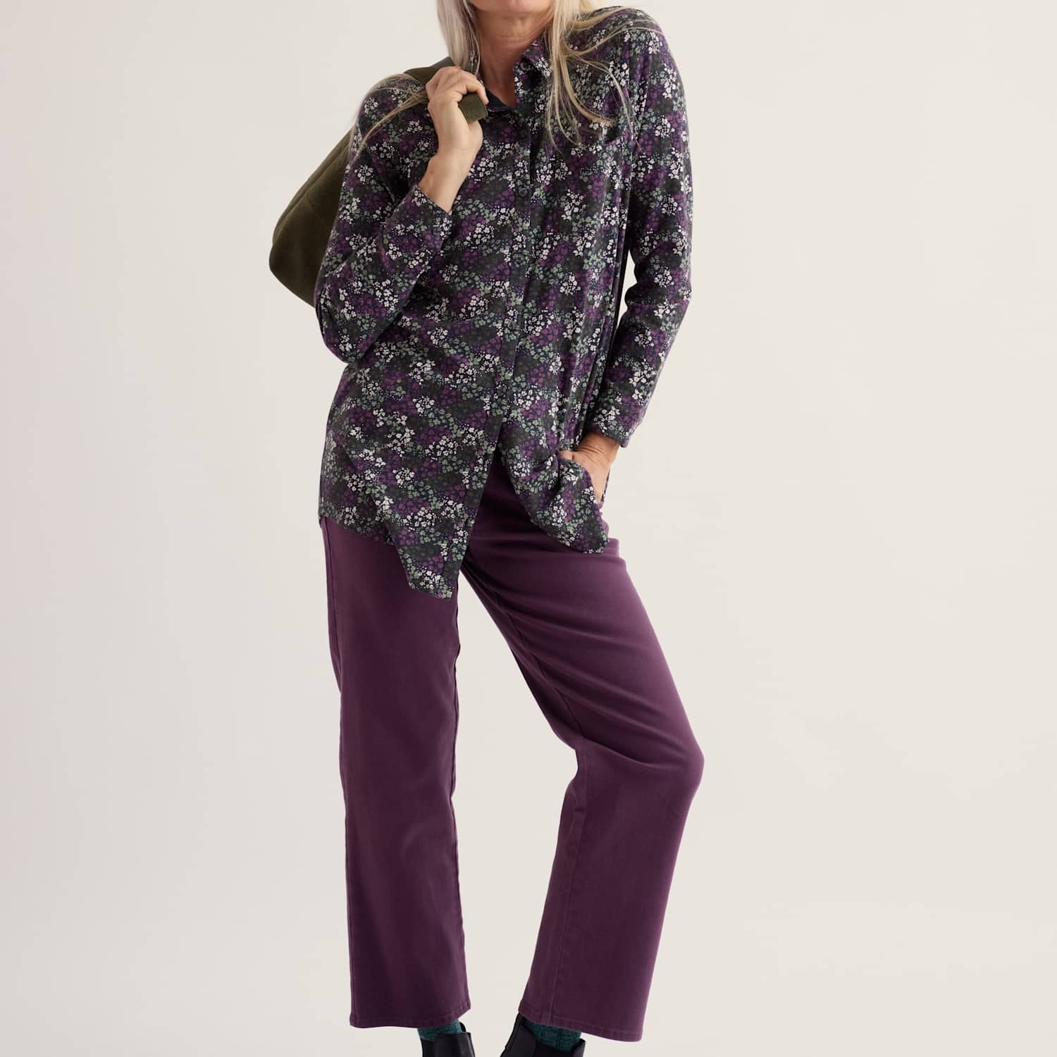Seasalt Cornwall Women's Floral Collared Long Sleeve Relaxed Fit Tunic - 20 - Multi - Available at M&S