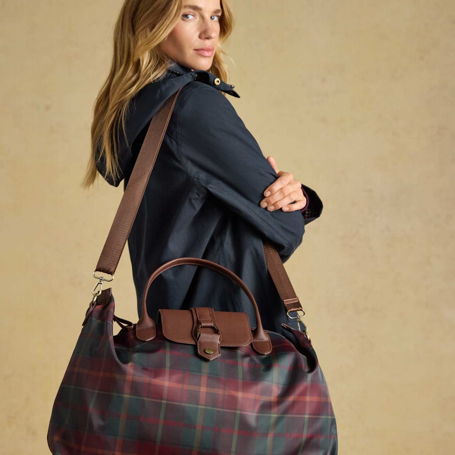 Joules Women's Zip Detail Weekend Bag - Red Mix - Available at M&S