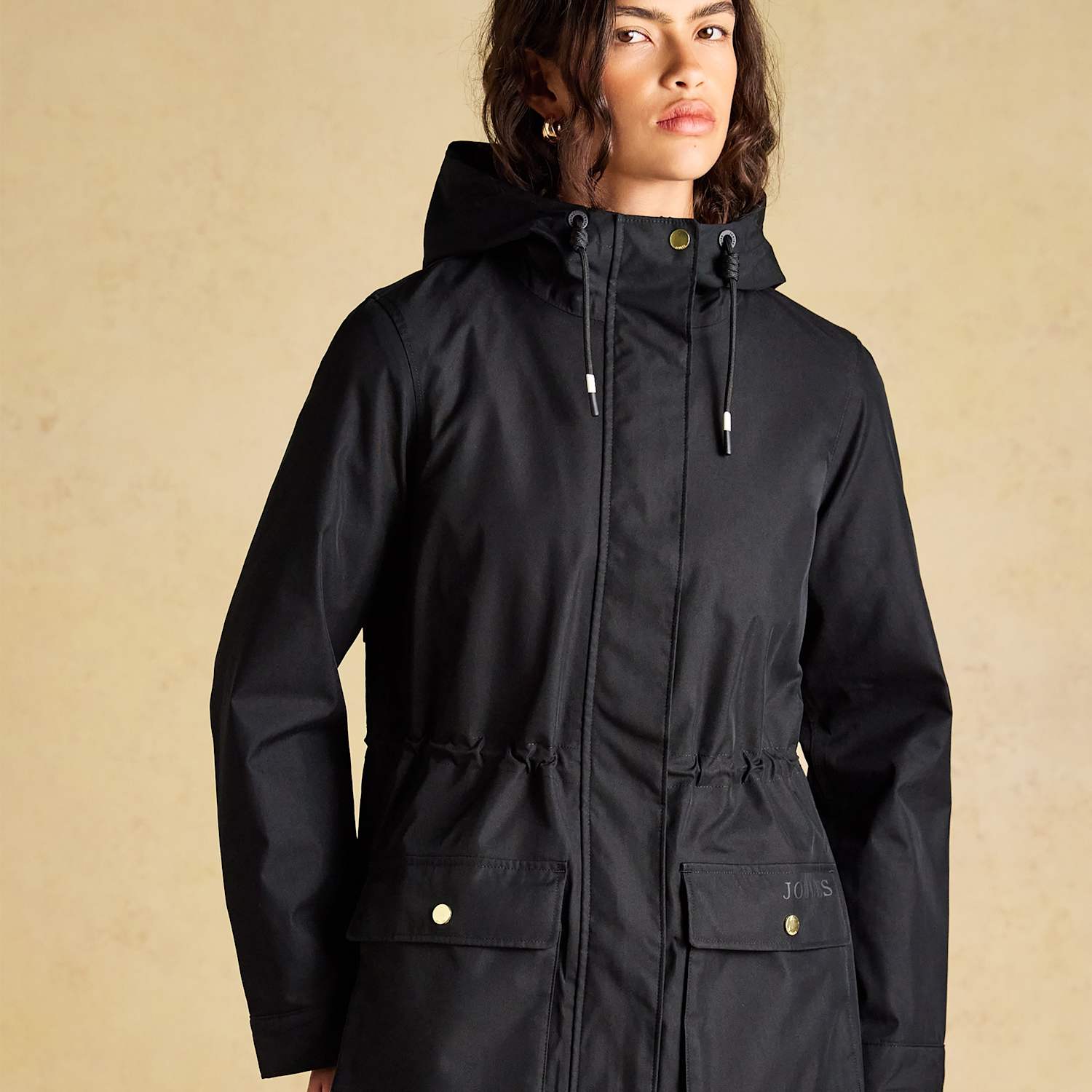 Joules Women's Waterproof Hooded Longline Raincoat - 8 - Black - Available at M&S