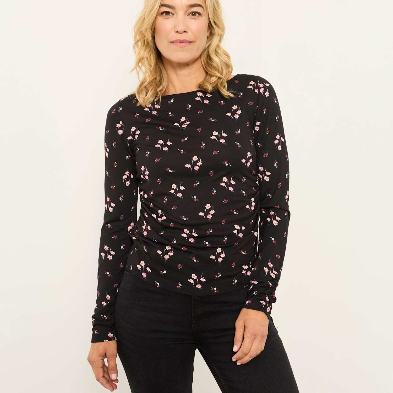 Fatface Women's Floral Top - 16 - Black Mix - Available at M&S