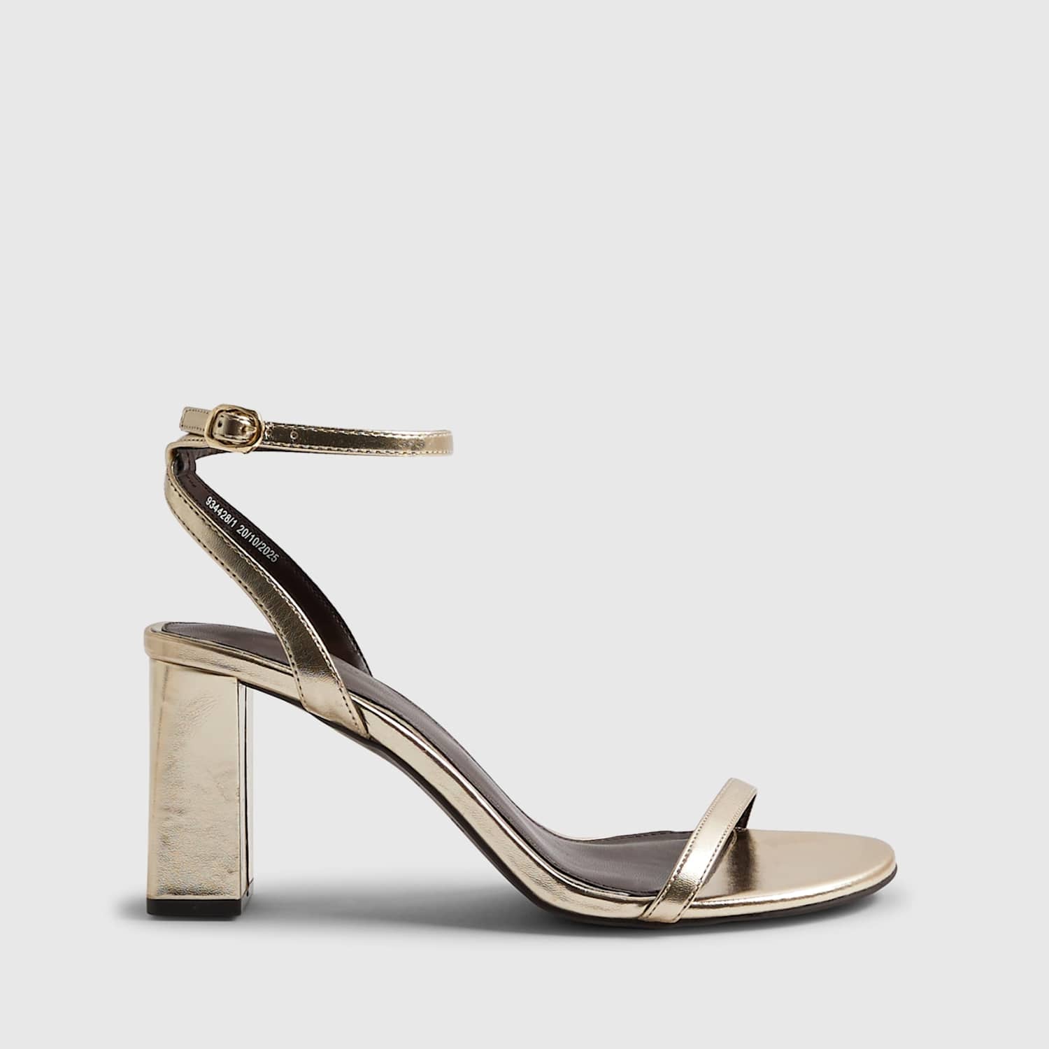River Island Women's Strappy Block Heel Sandals - 8 - Gold - Available at M&S
