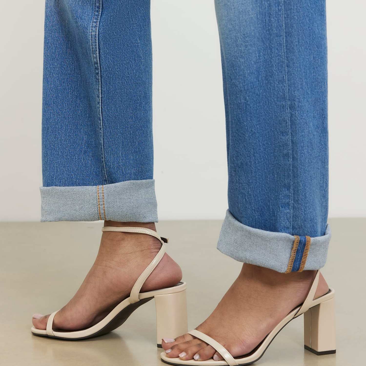 River Island Women's Ankle Strap Block Heel Sandals - 7 - Ecru - Available at M&S
