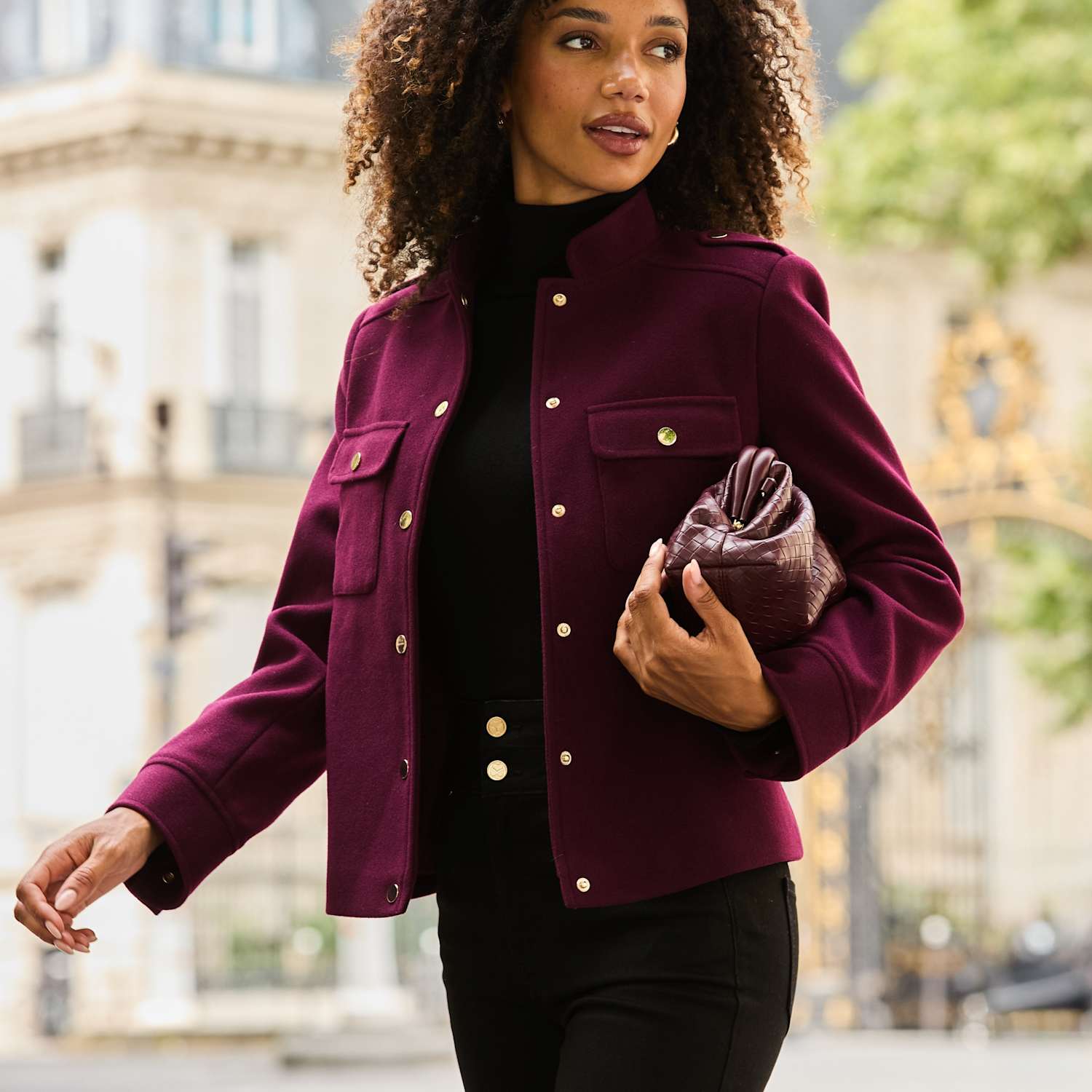 Sosandar Women's Teddy Coat - 12 - Burgundy - Available at M&S