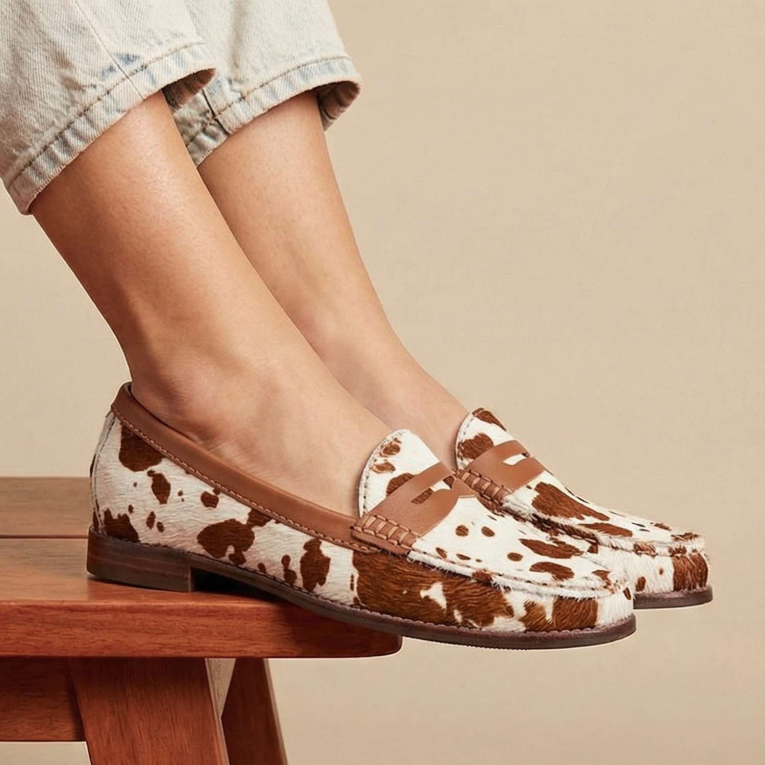 Jones Bootmaker Women's Wide Fit Suede Flat Loafers - 5 - Brown Mix - Available at M&S