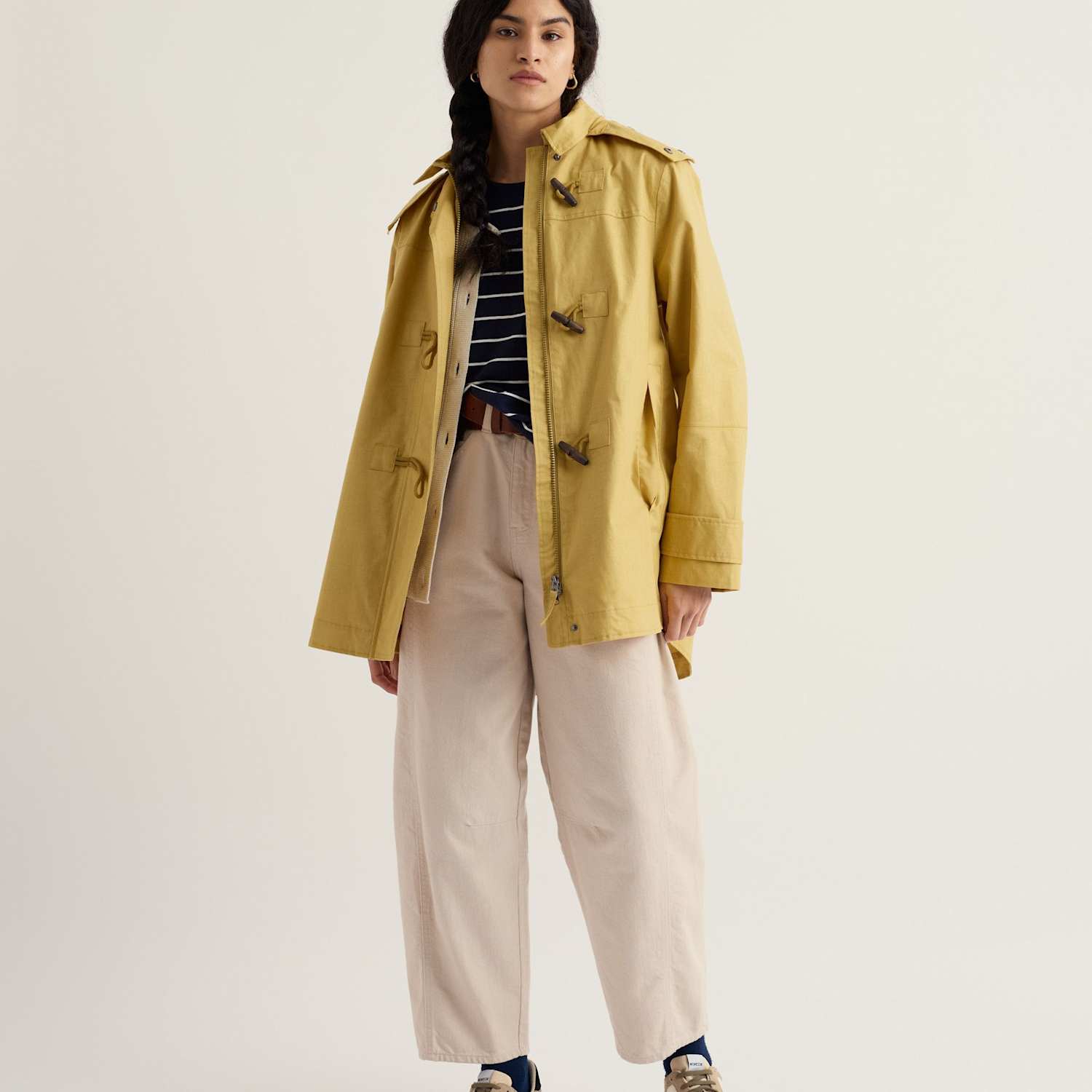 Seasalt Cornwall Women's Linen Rich Hooded Duffle Coat - 12 - Yellow - Available at M&S