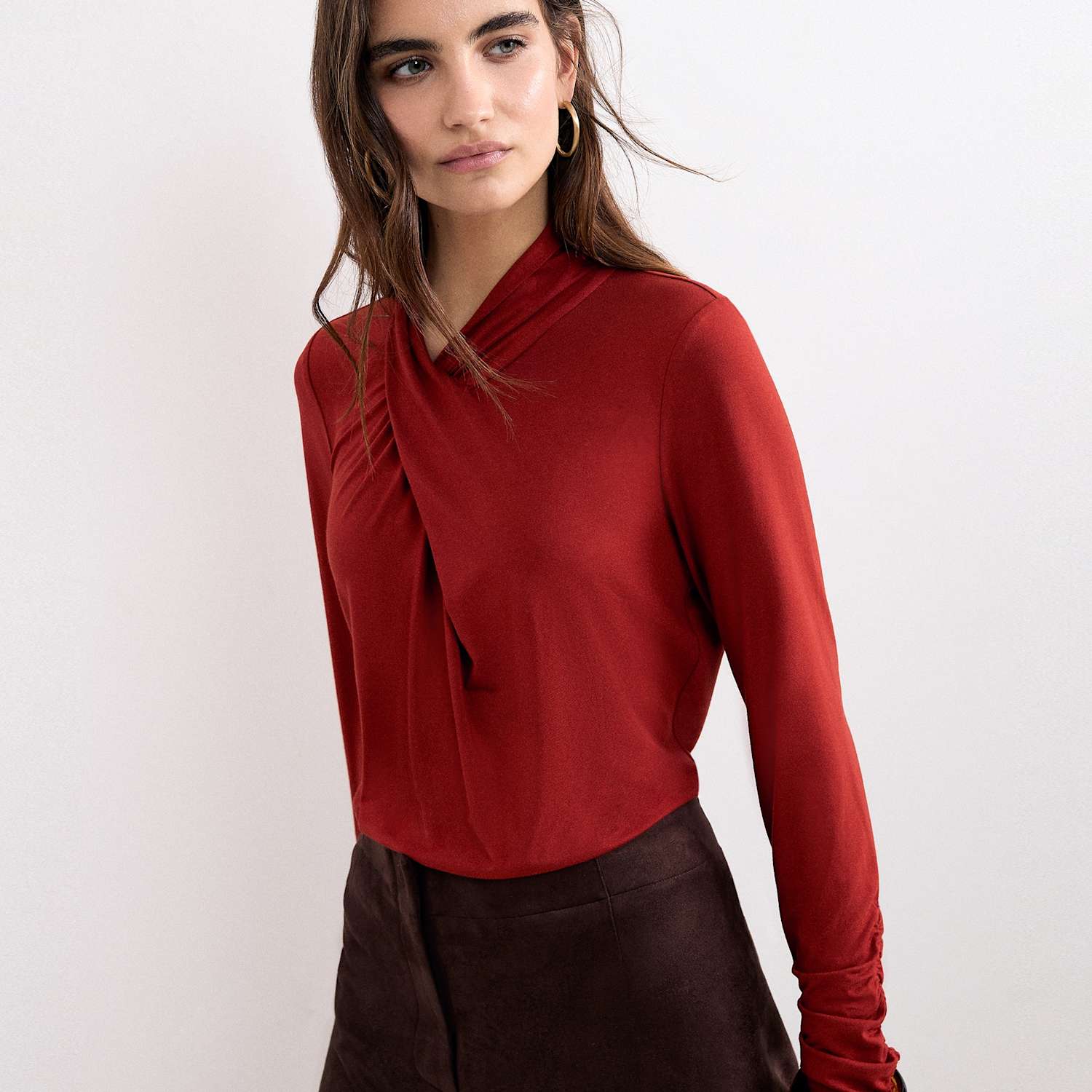 Phase Eight Women's High Neck Blouse - 14 - Orange - Available at M&S