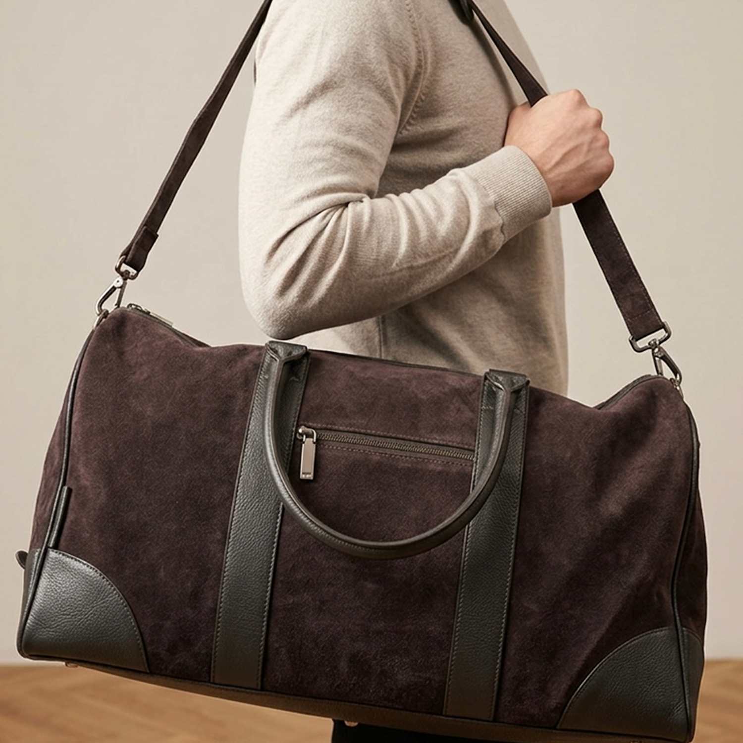 Jones Bootmaker Men's Leather Weekend Bag - Chocolate - Available at M&S