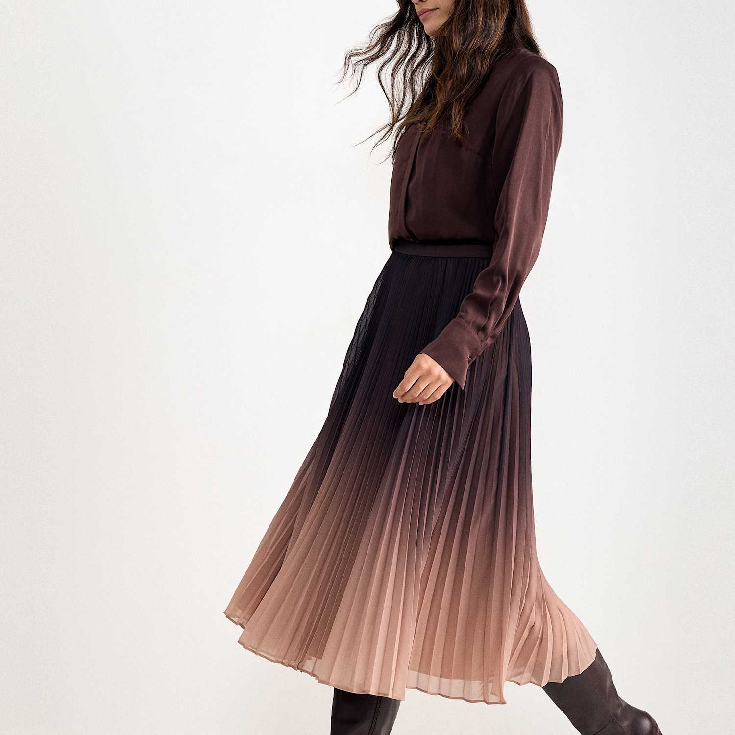 Phase Eight Women's Ombre Pleated Midi Skirt - 14 - Multi - Available at M&S