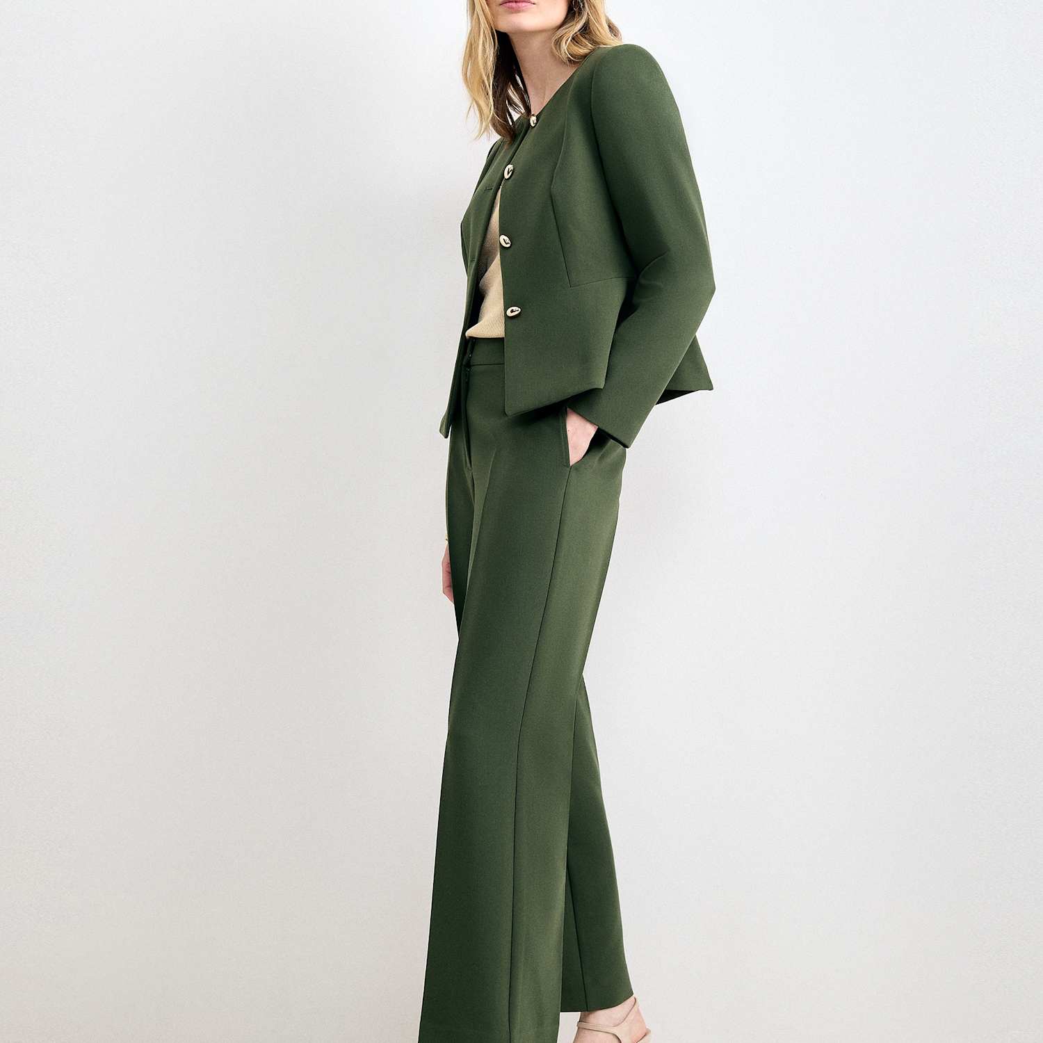 Phase Eight Women's Straight Leg Trousers - 14 - Green - Available at M&S