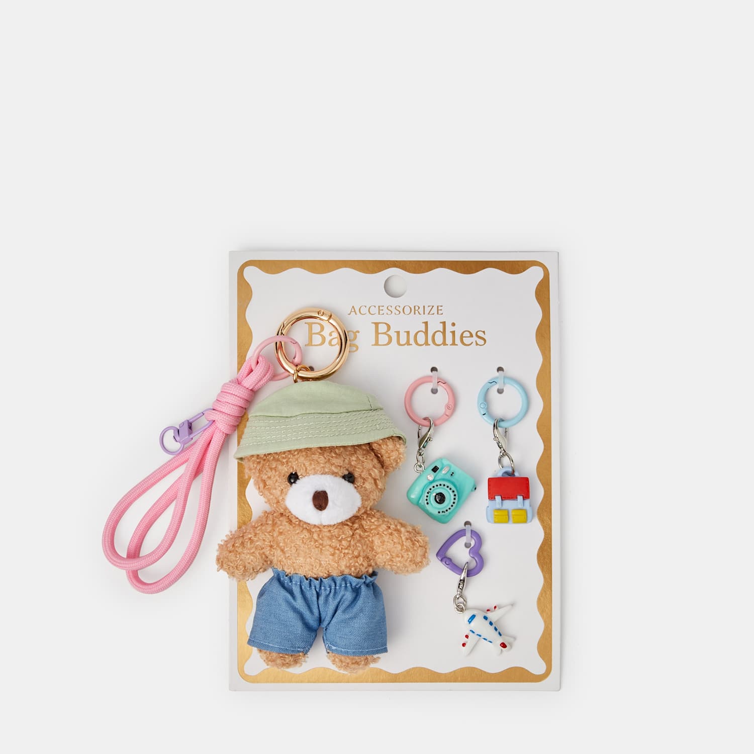 Accessorize Women's 3 Pack Travel Teddy Bag Charm Keyring - Brown - Available at M&S