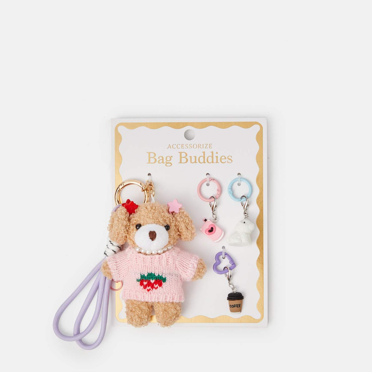 Accessorize Women's 3 Pack Fashionista Dog Bag Charm Keyring - Brown - Available at M&S