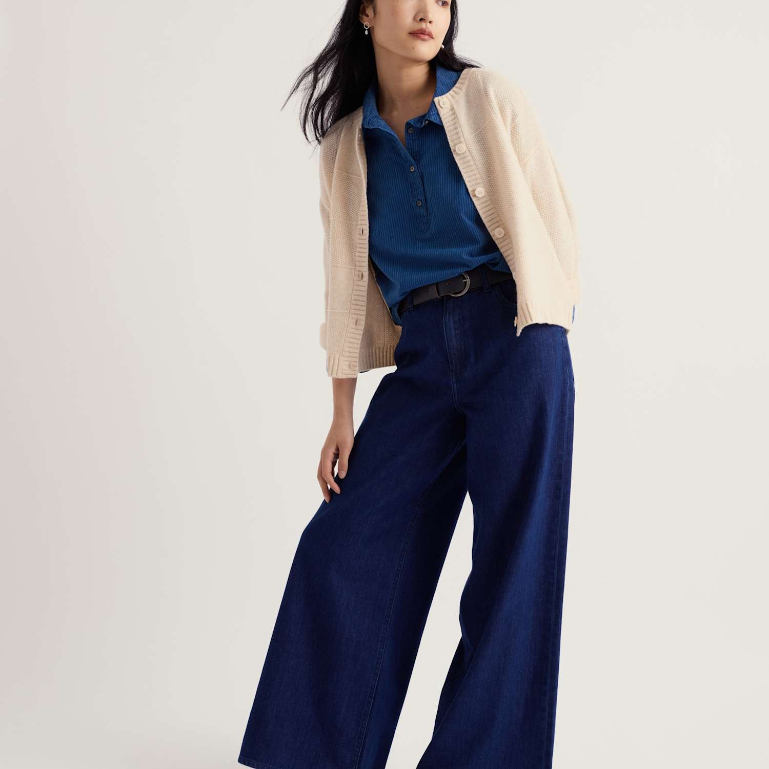 Seasalt Cornwall Women's Merino Wool Rich Button Front Relaxed Cardigan - 20 - Natural - Available at M&S