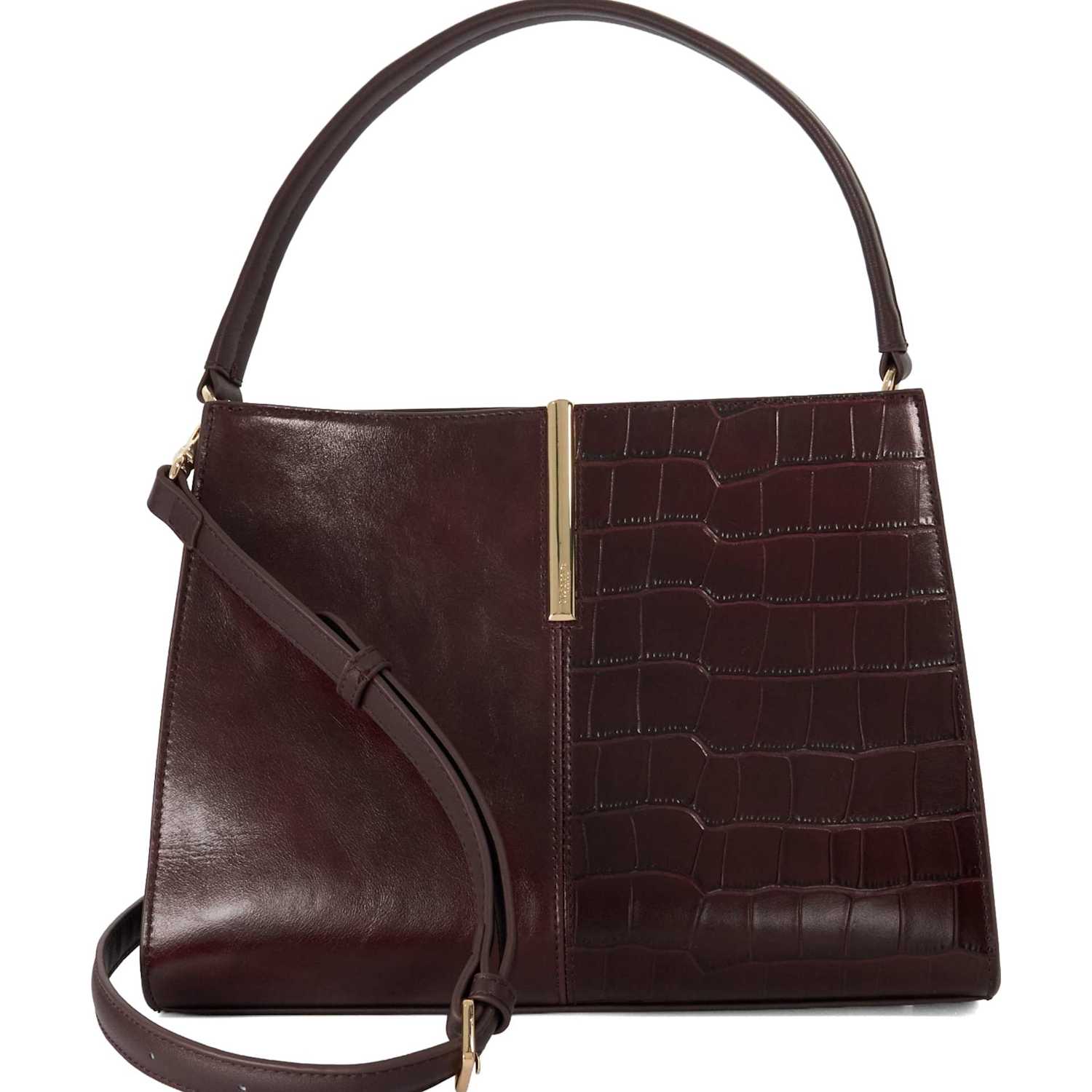 Dune London Women's Leather Grab Bag - Burgundy - Available at M&S