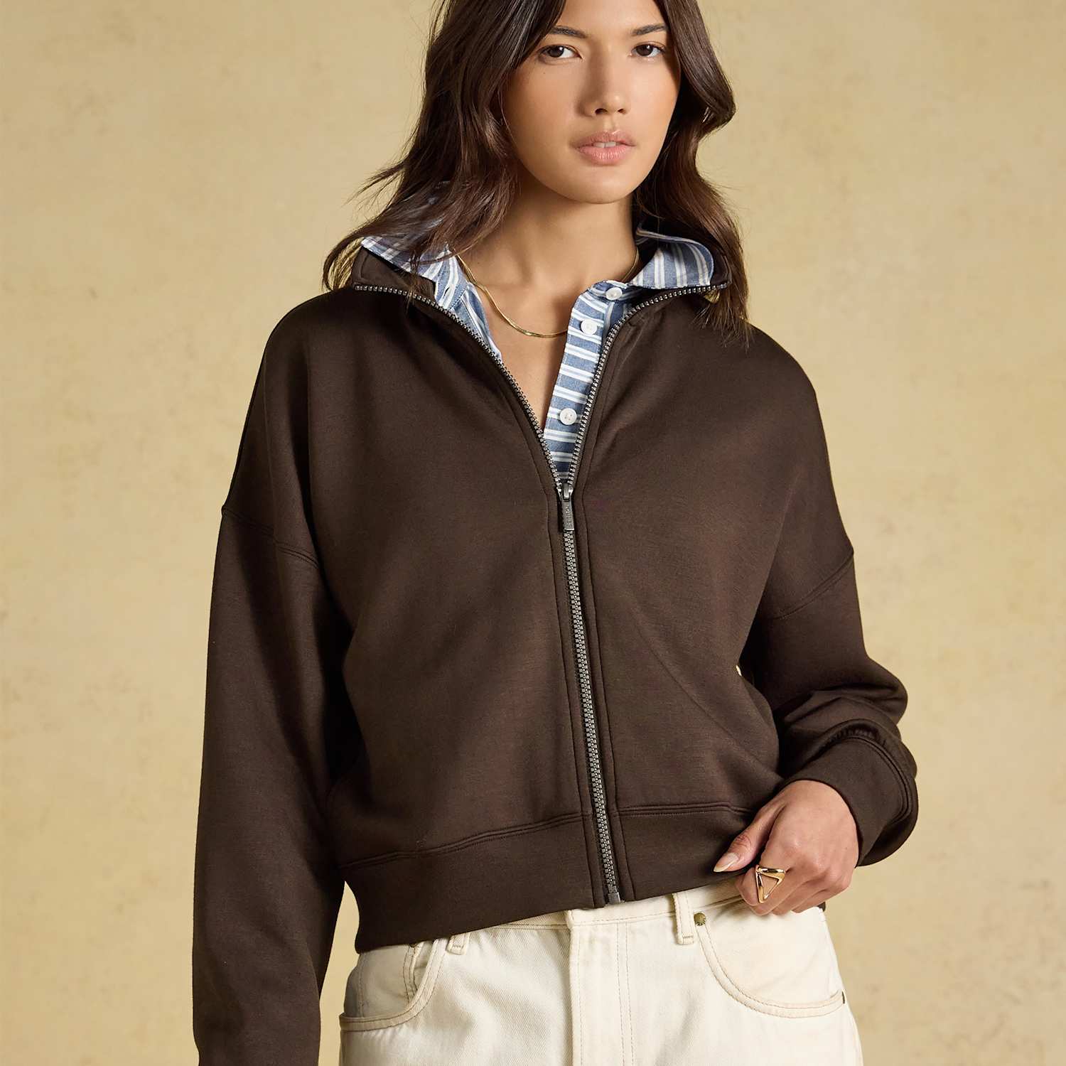 Joules Women's Boxy Fit Lounge Sweatshirt - 14 - Brown - Available at M&S