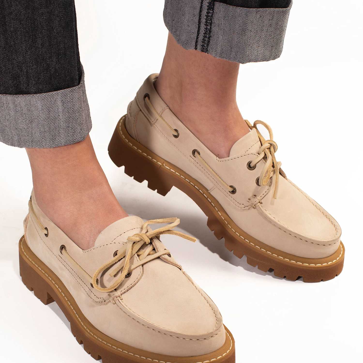Jones Bootmaker Women's Suede Platform Moccasin Shoes - 7 - Beige - Available at M&S