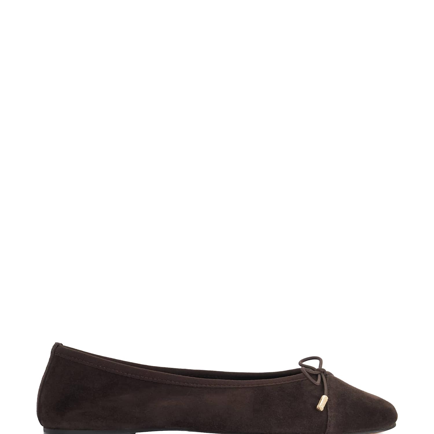 Dune London Women's Suede Flat Ballet Pumps - 8 - Brown - Available at M&S