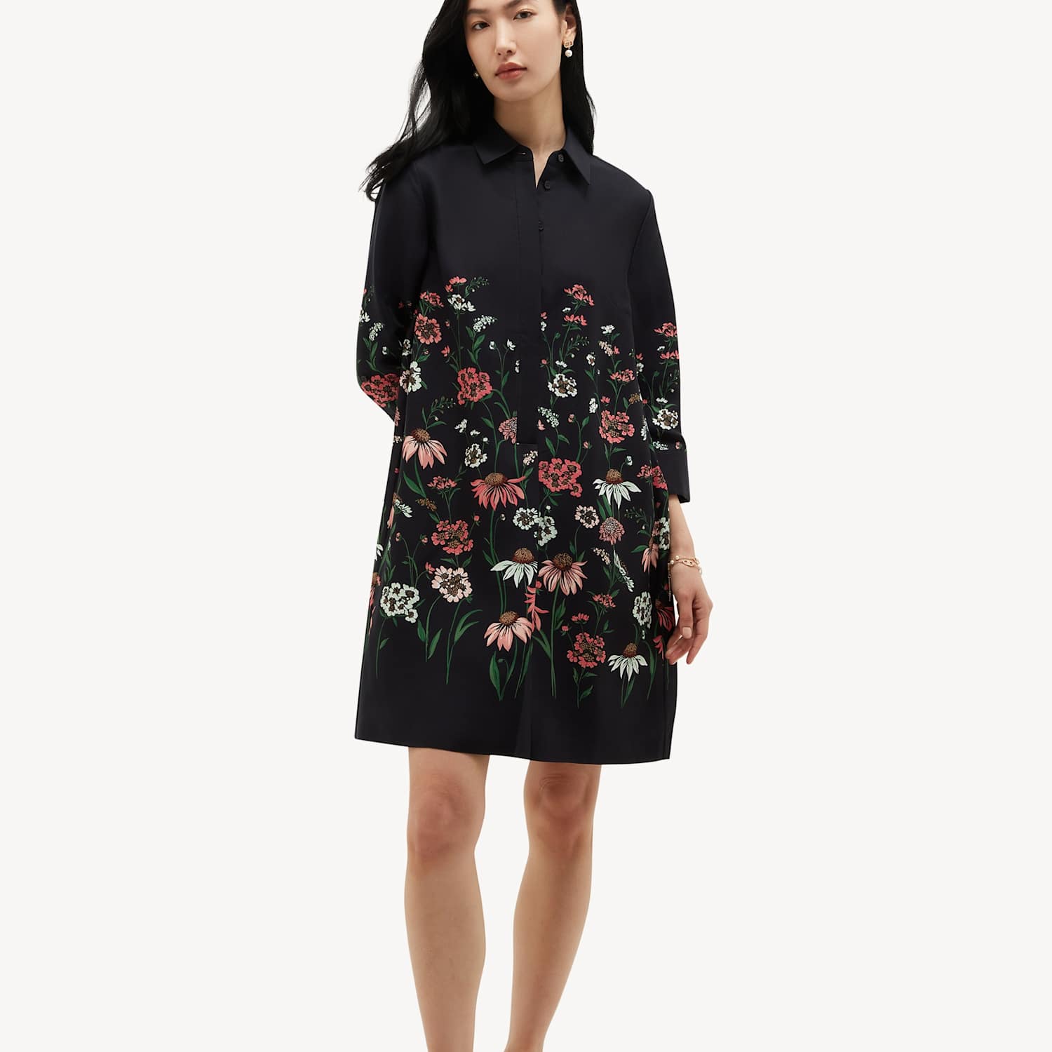 Hobbs Women's Floral Button Front Mini Shift Dress - 12 - Multi - Available at M&S